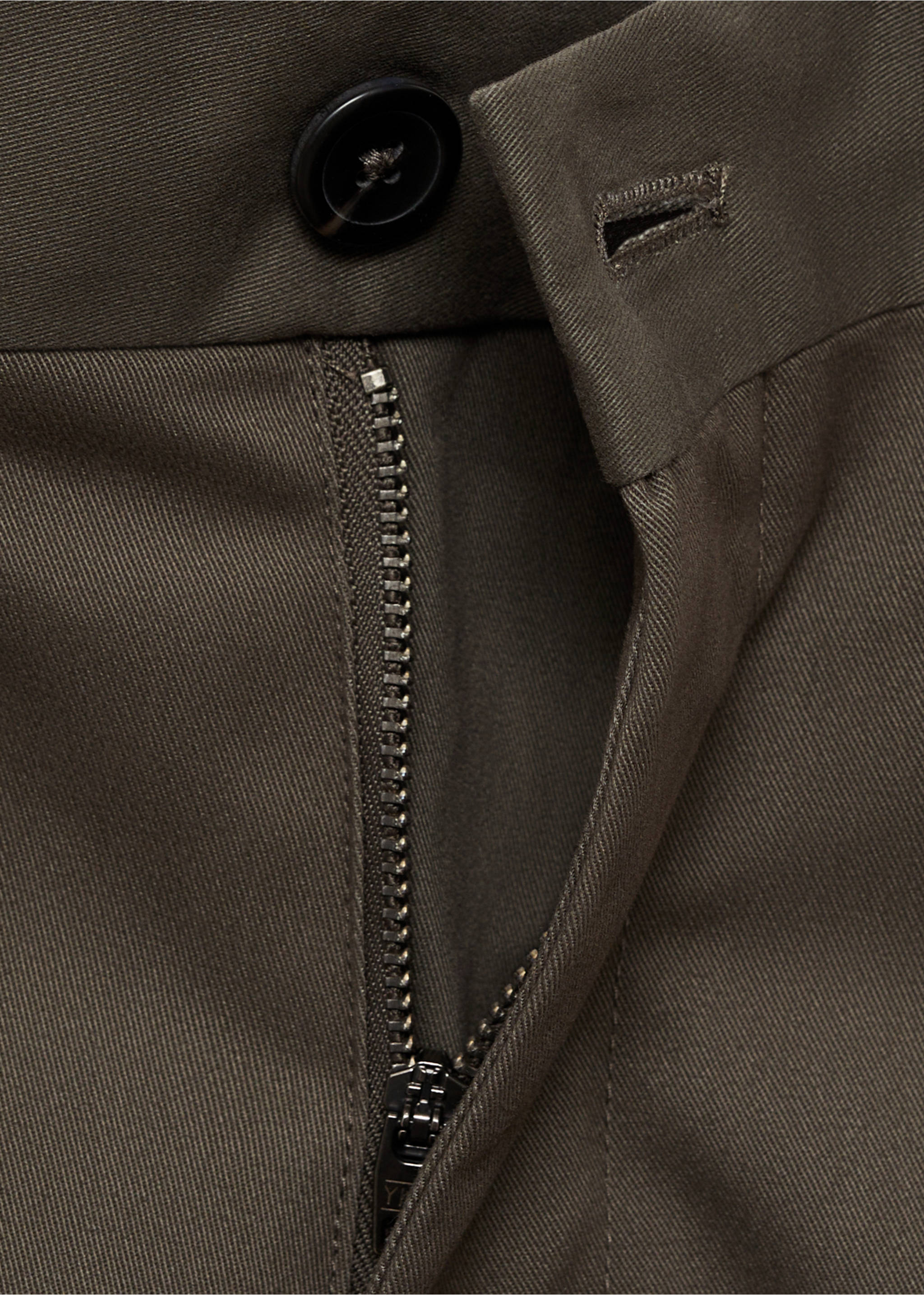 Regular-Fit-Cargohose aus Baumwolle - Detail des Artikels 8, Khaki. Ref: 87030580-00.