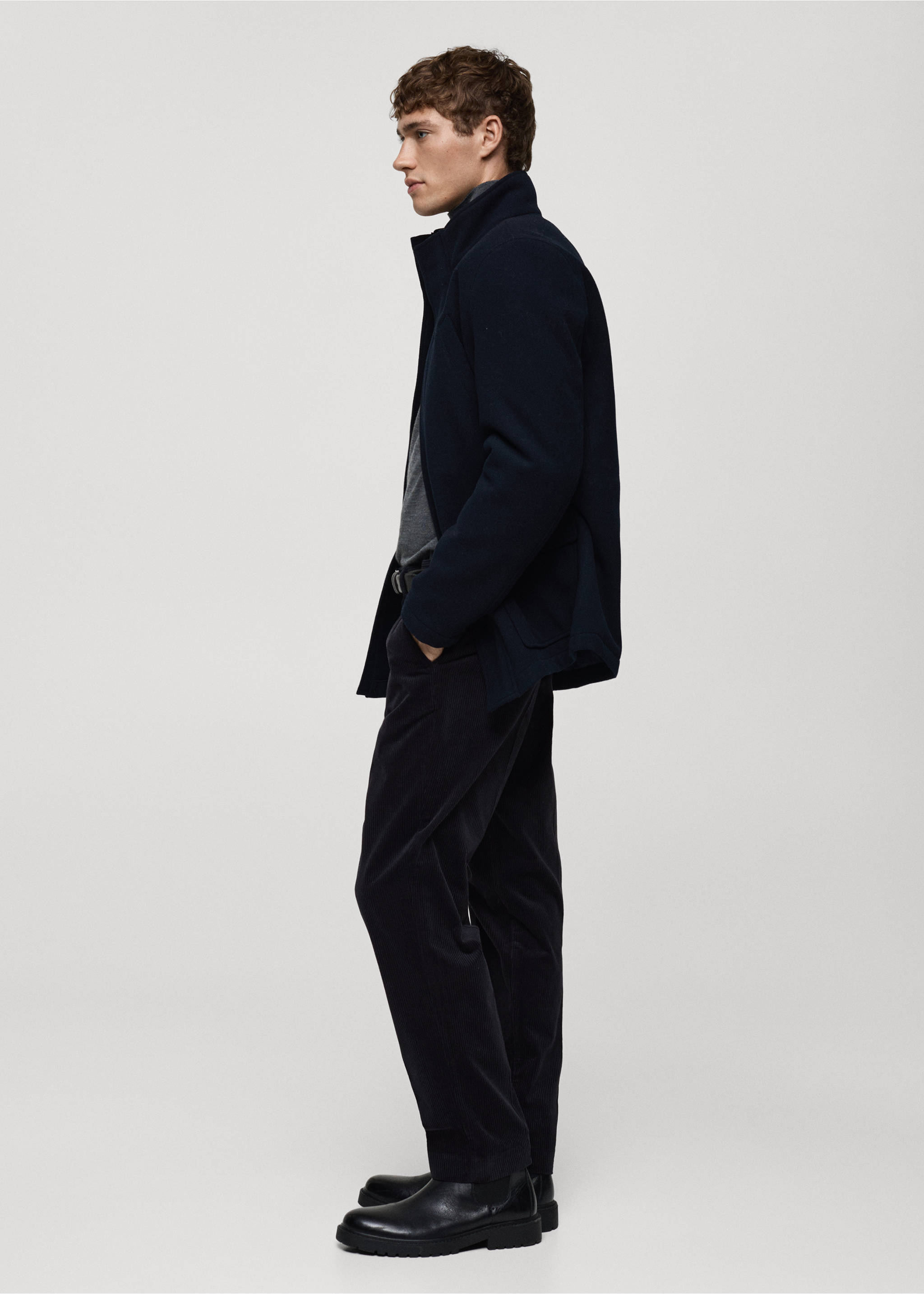 Corduroy regular-fit broek - Detail van het artikel 2, Donkermarine. Ref: 87030581-00.