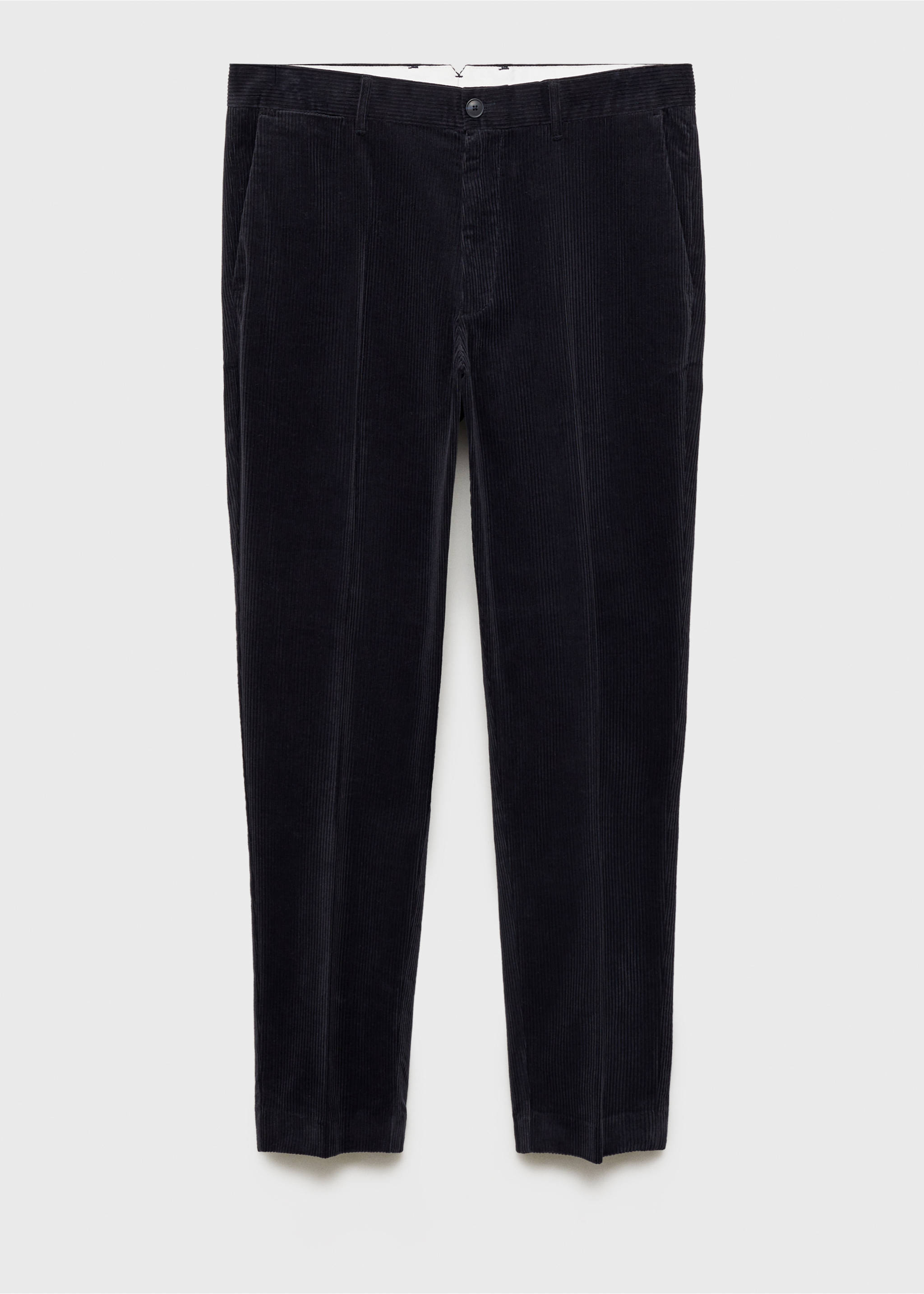 Corduroy regular-fit pants - Article without model, Dark Navy. Ref: 87030581-00.