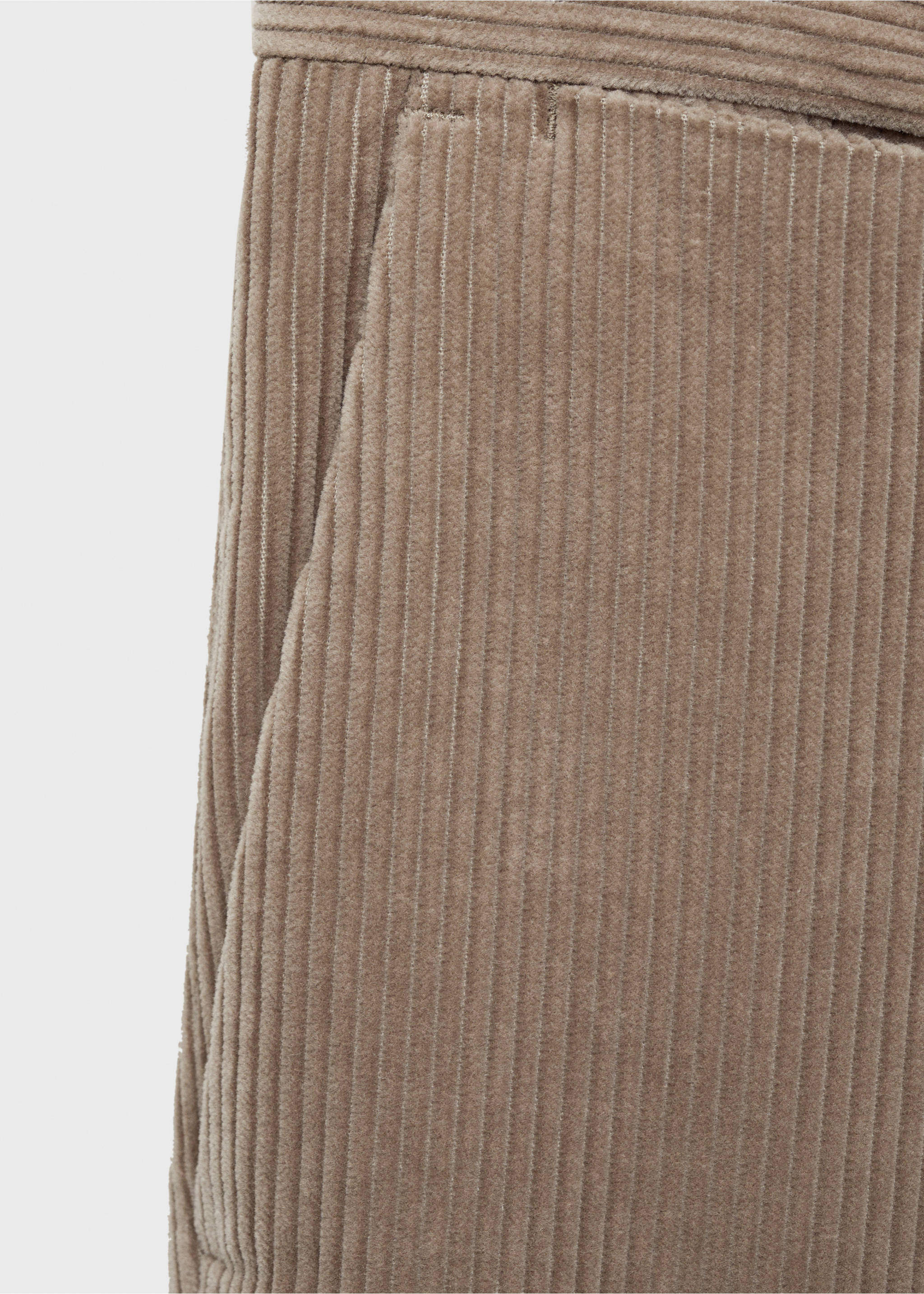 Corduroy regular-fit trousers - Details of the article 0, Mink Grey. Ref: 87030581-00.