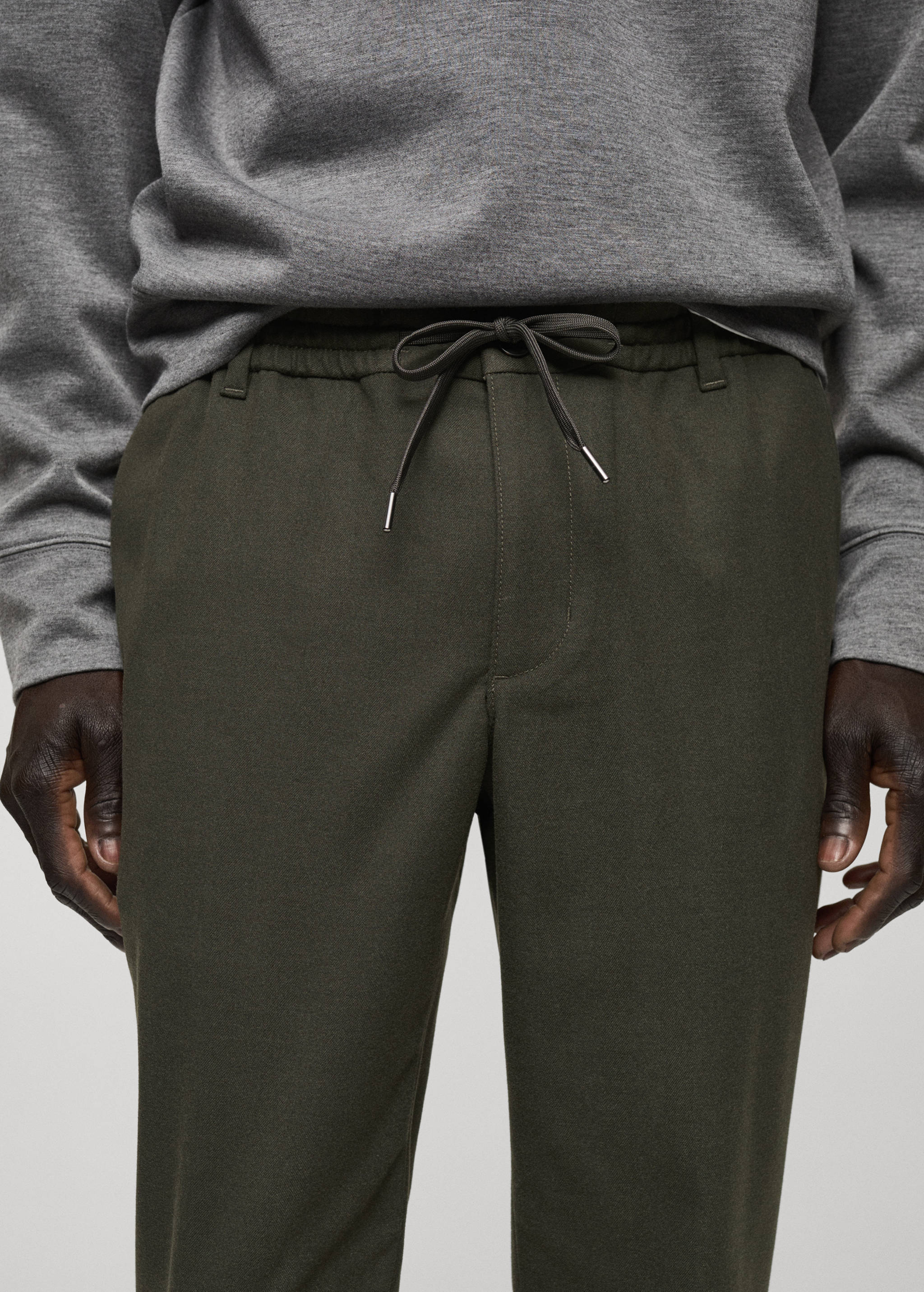 Cotton pants with adjustable drawstring - Details of the article 1