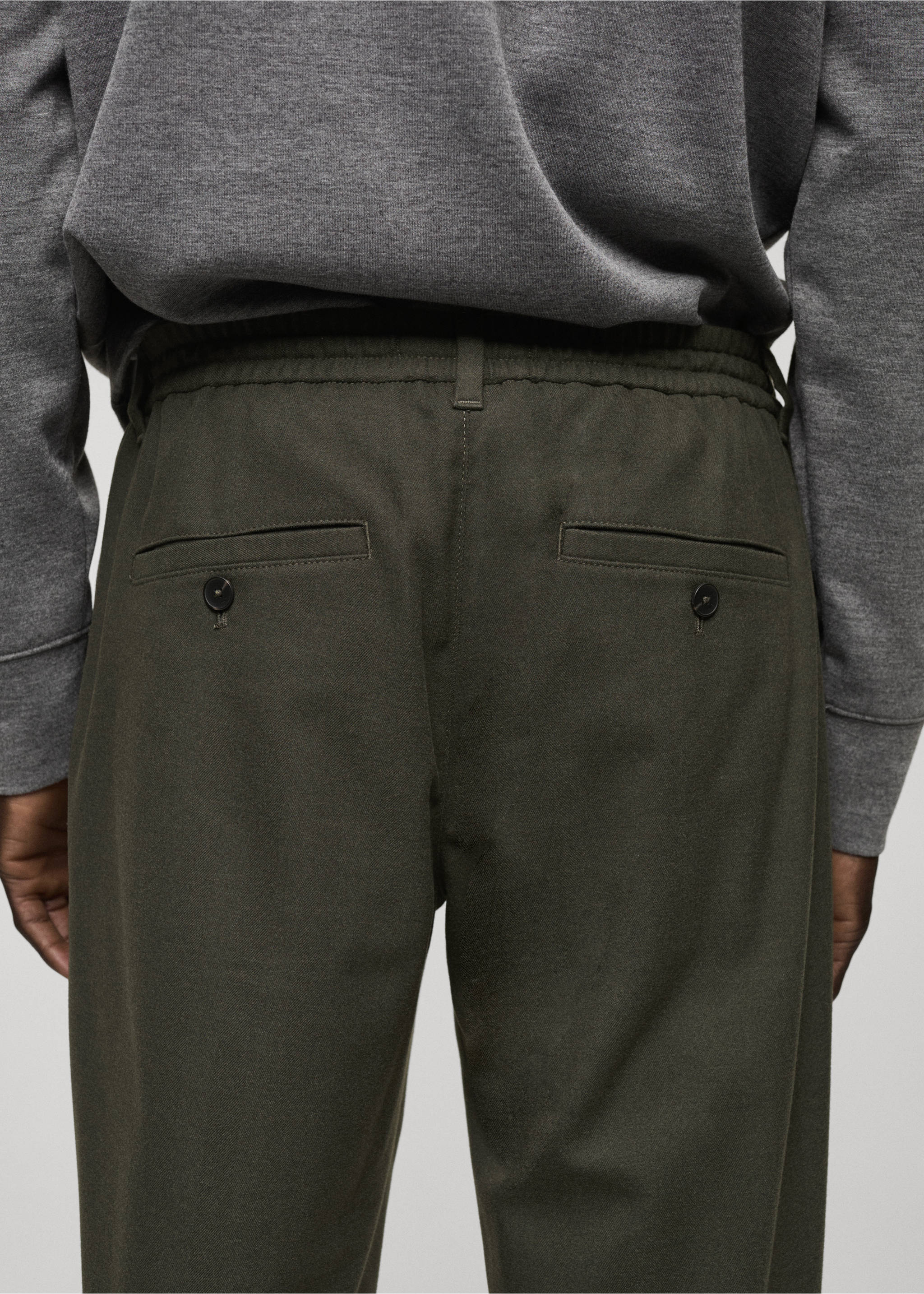 Pantalon coton cordon de serrage - Détail de l'article 3, Kaki. Ref: 87030582-00.