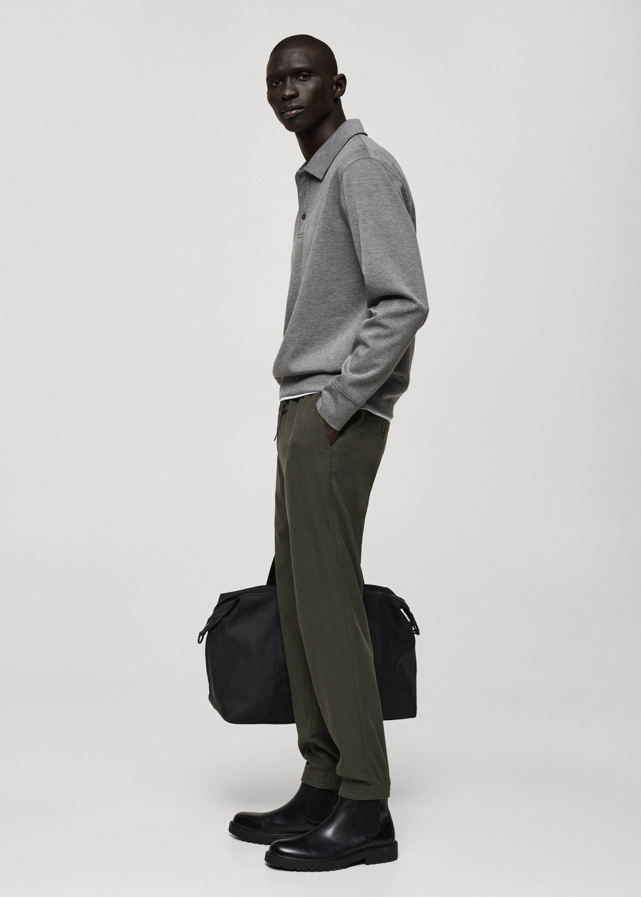 Cotton pants with adjustable drawstring - Details of the article 2