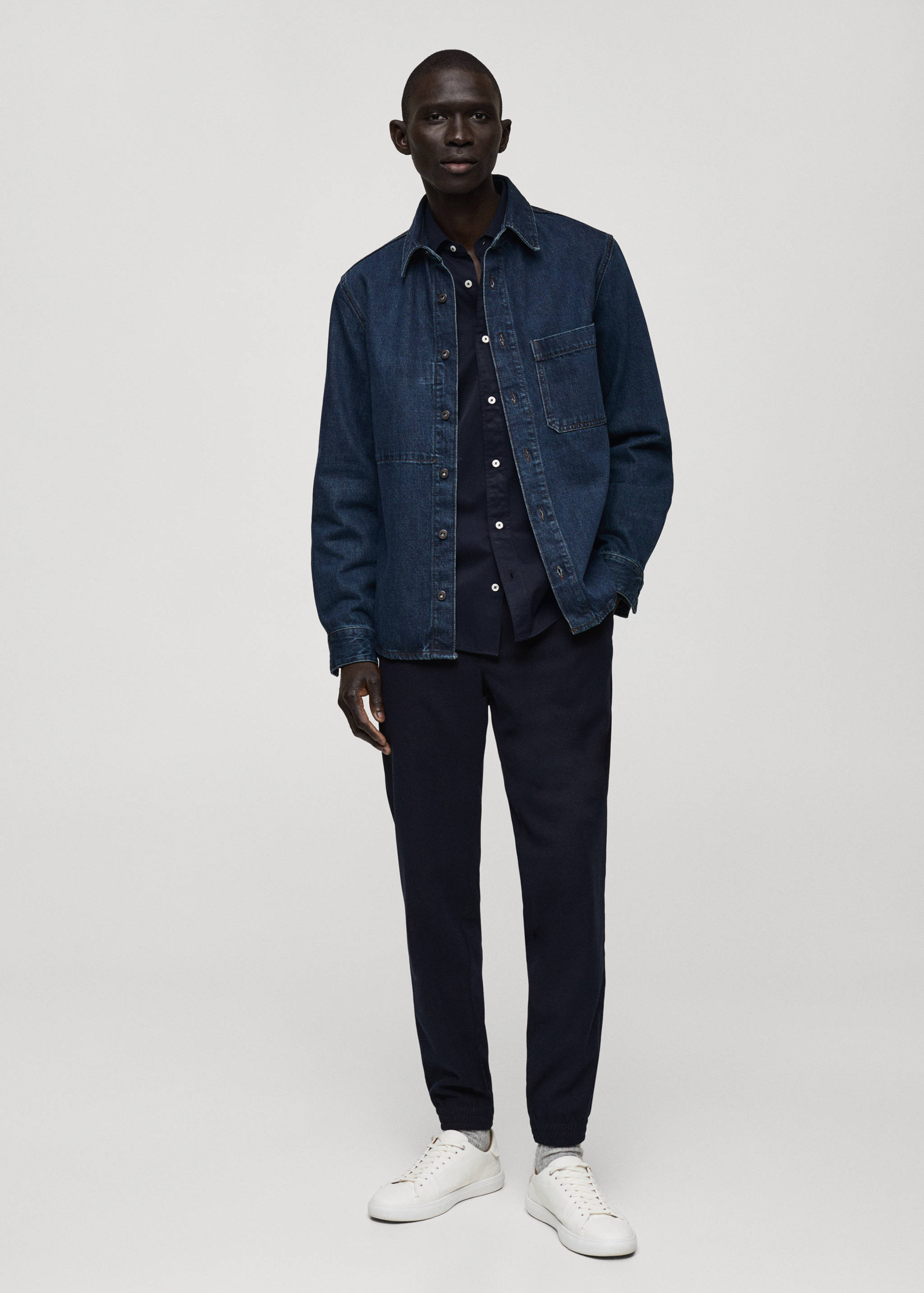 Cotton pants with adjustable drawstring - General plane