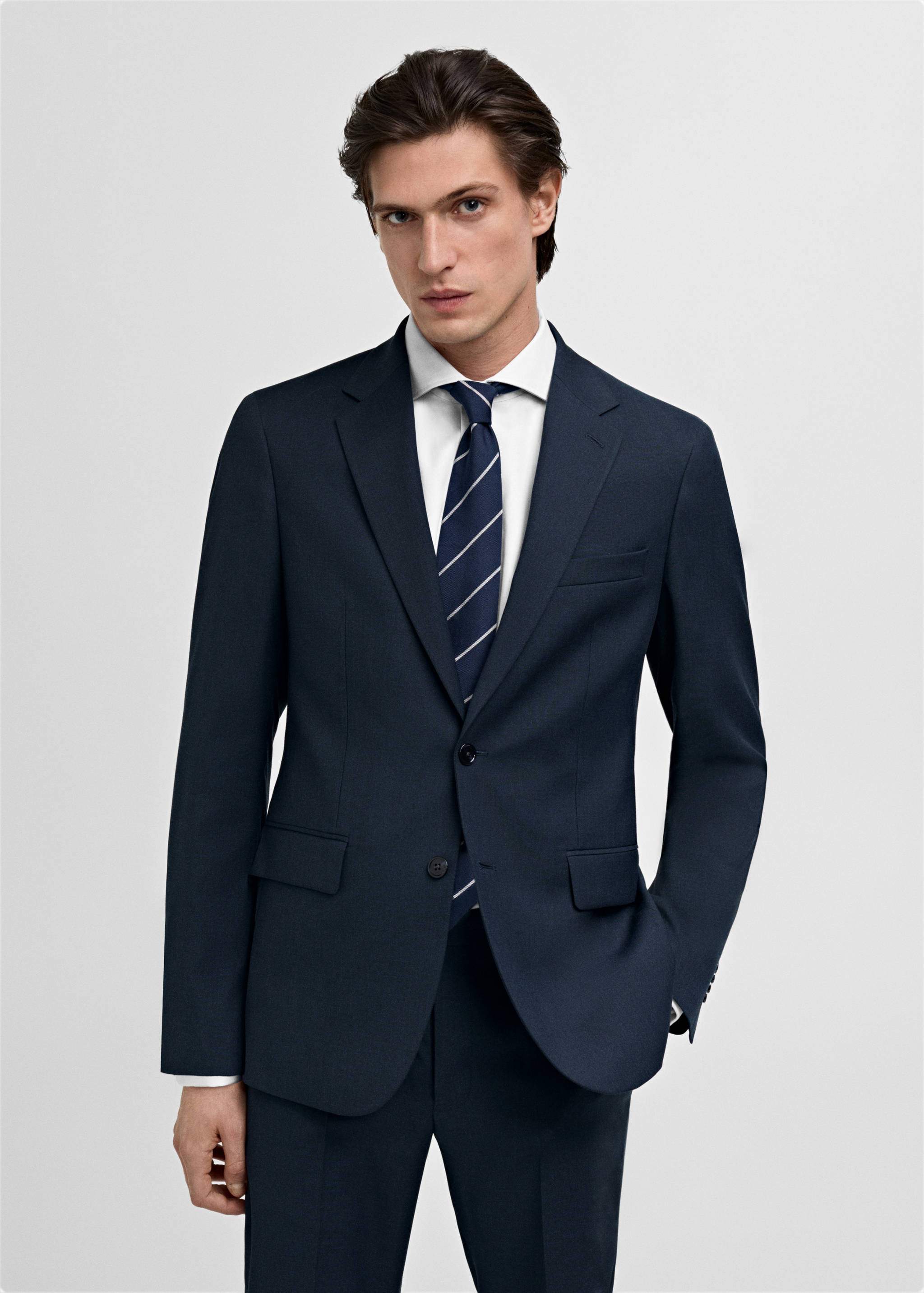 Milan slim-fit suit jacket - Medium plane