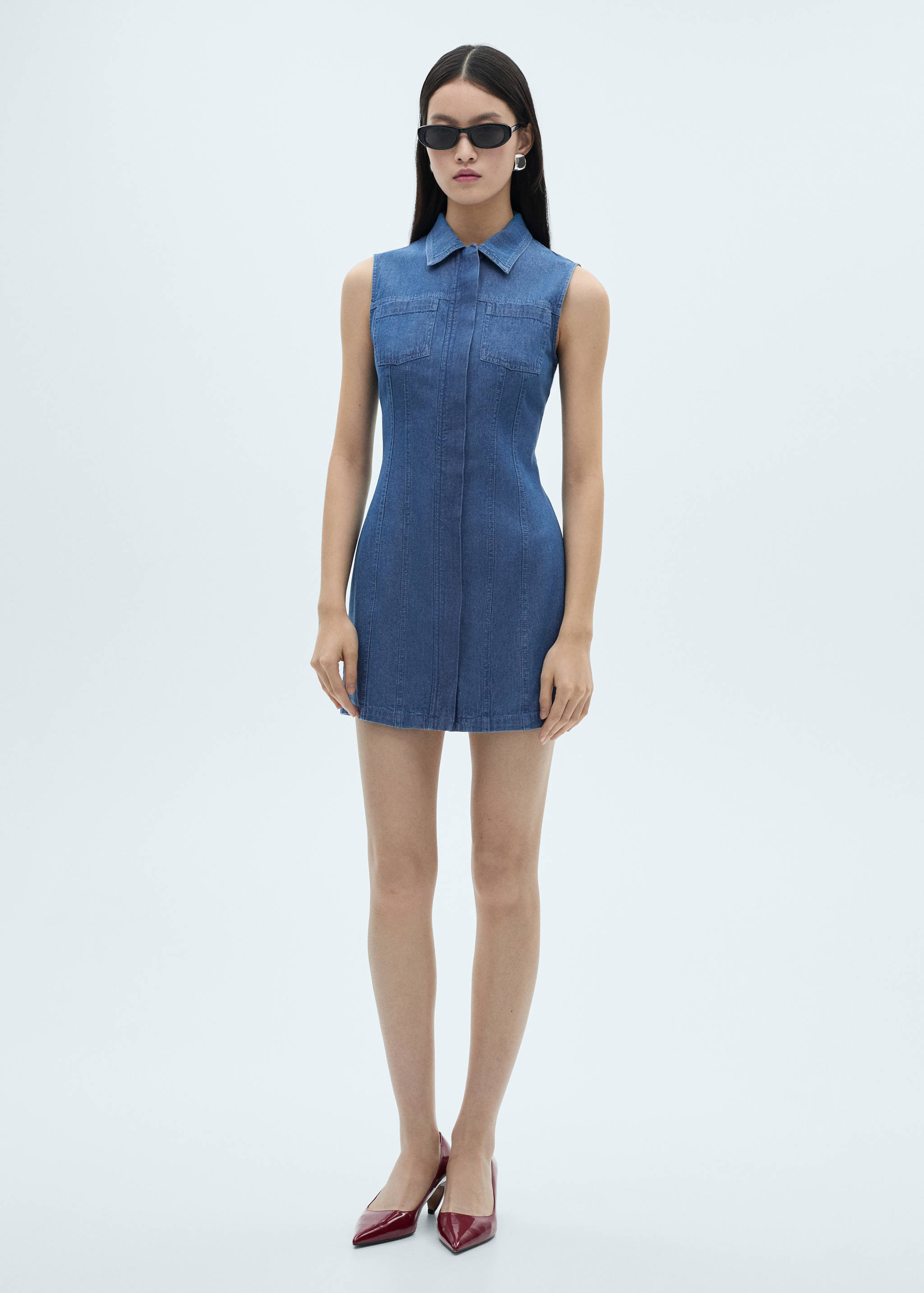 Short denim dress - General plane