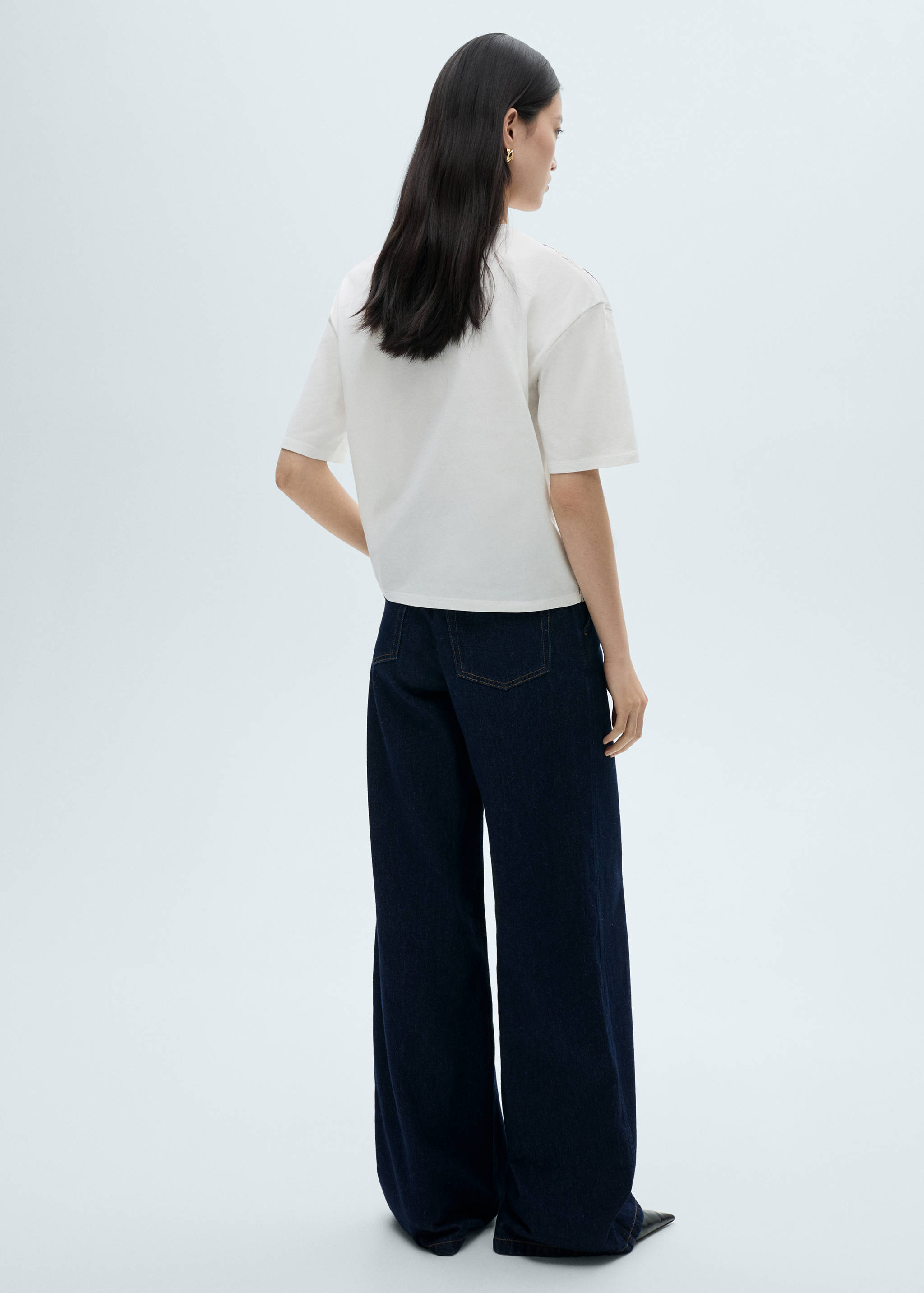 Floral-print cotton t-shirt - Reverse of the article