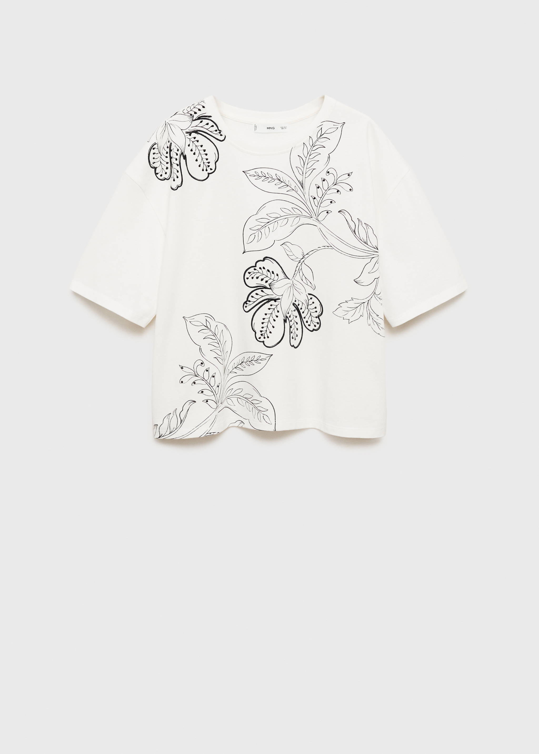 Floral-print cotton t-shirt - Article without model