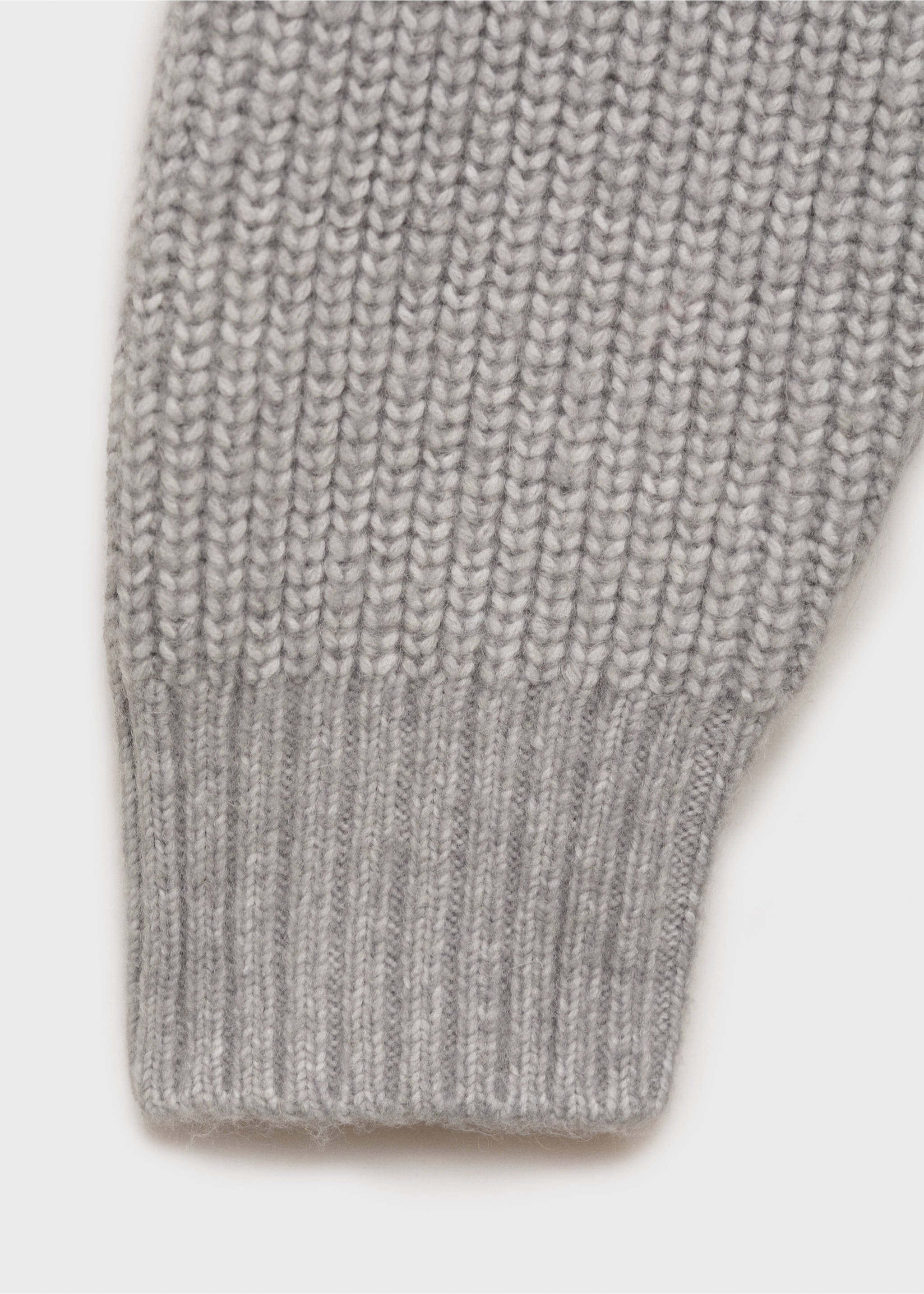 Button-neck lace blouse - Details of the article 0, Grey. Ref: 87030593-00.
