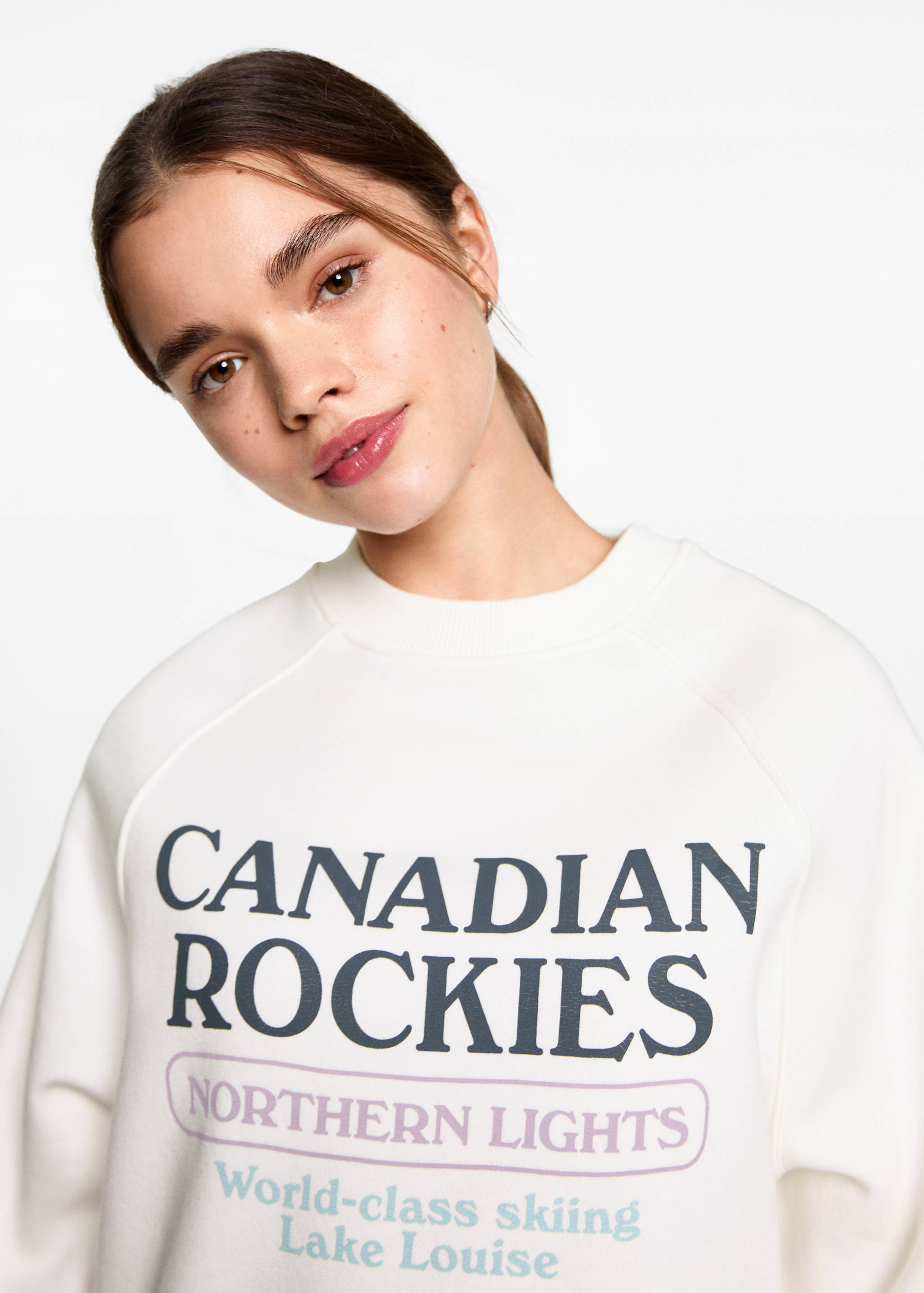 Gemustertes Sweatshirt mit Aufschrift - Detail des Artikels 1