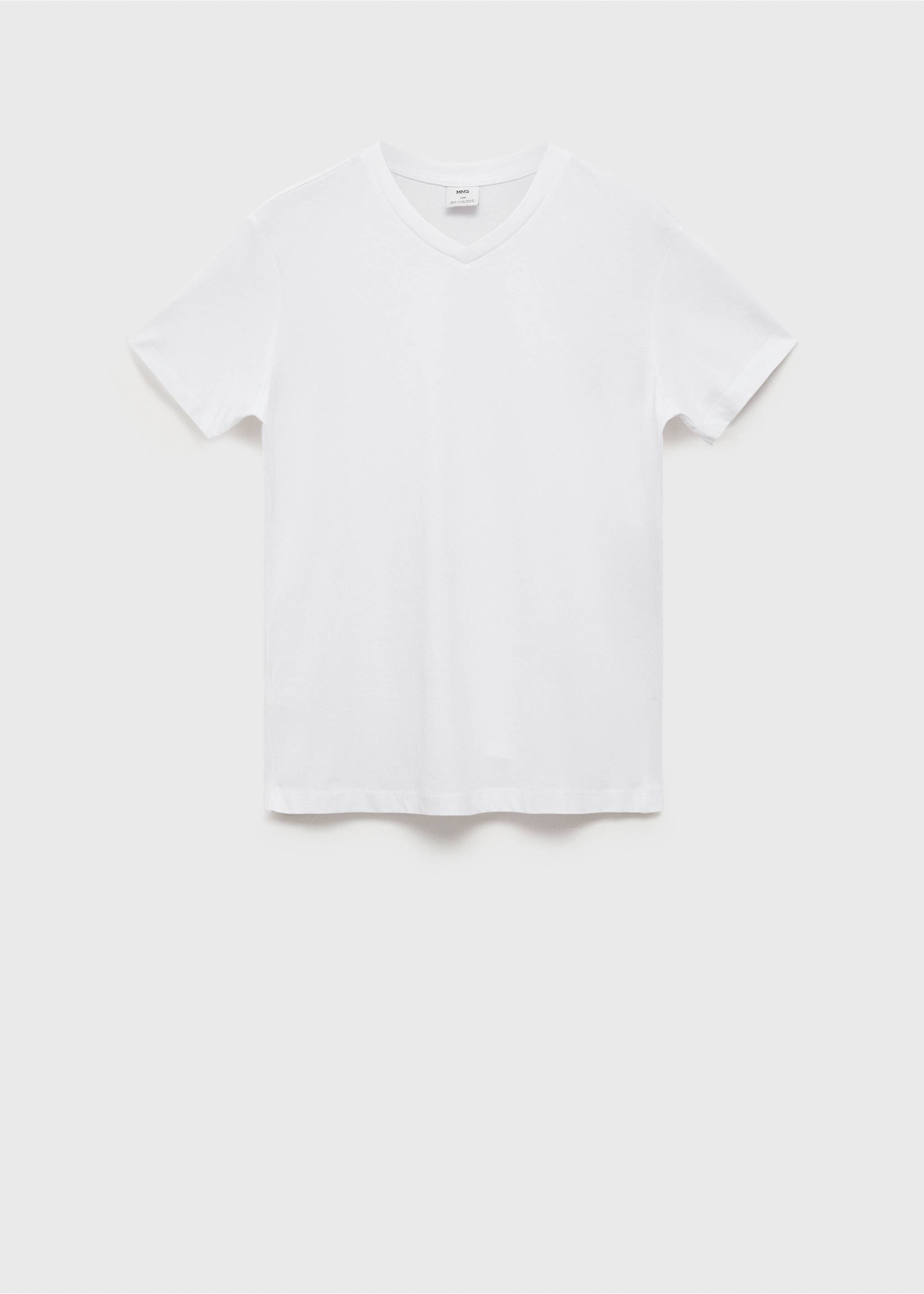 Samarreta escot en punta slim fit 100% cotó - Article sense model, Blanc. Ref: 87030599-00.