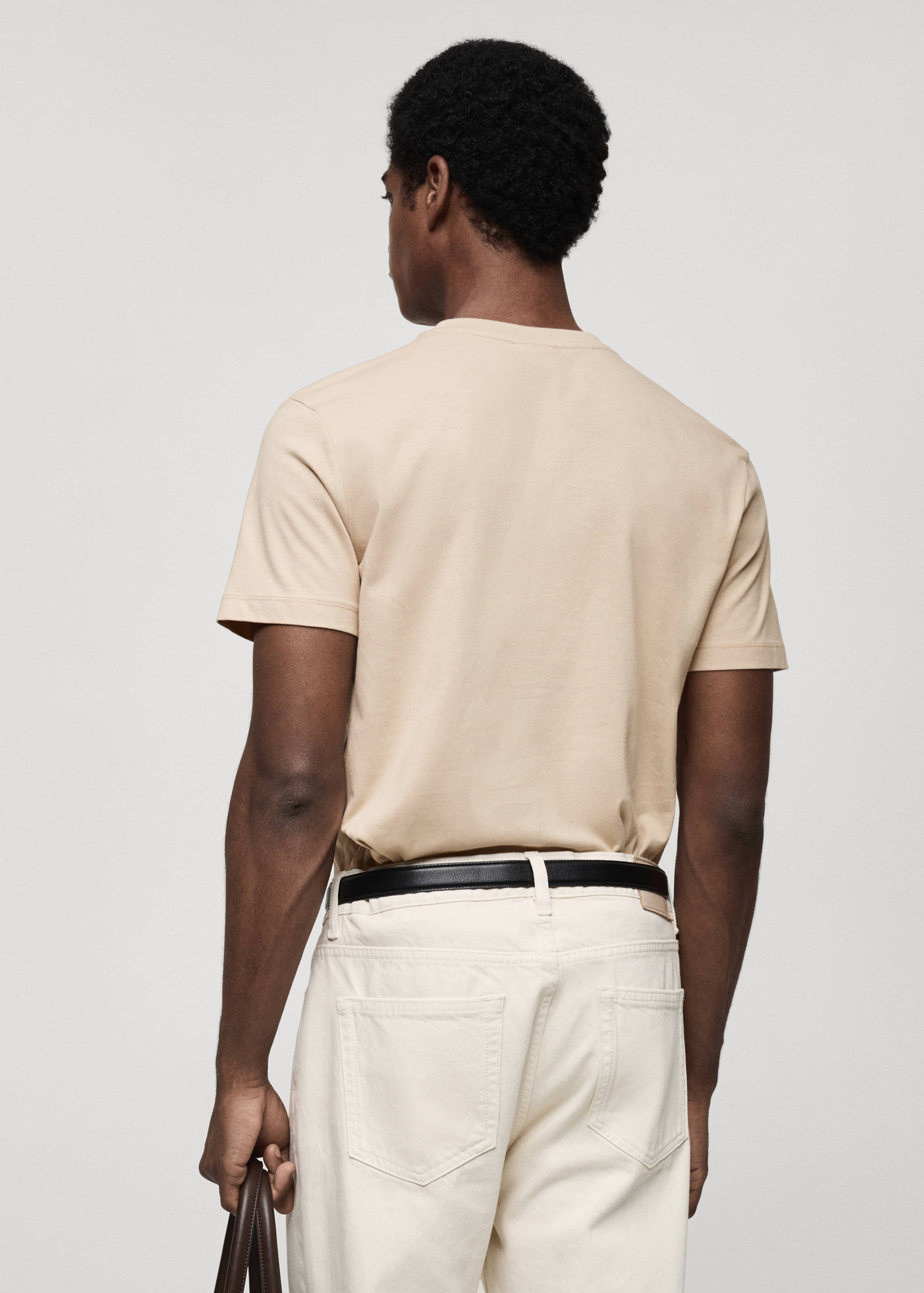 T-shirt col en V slim-fit 100 % coton - Verso de l’article