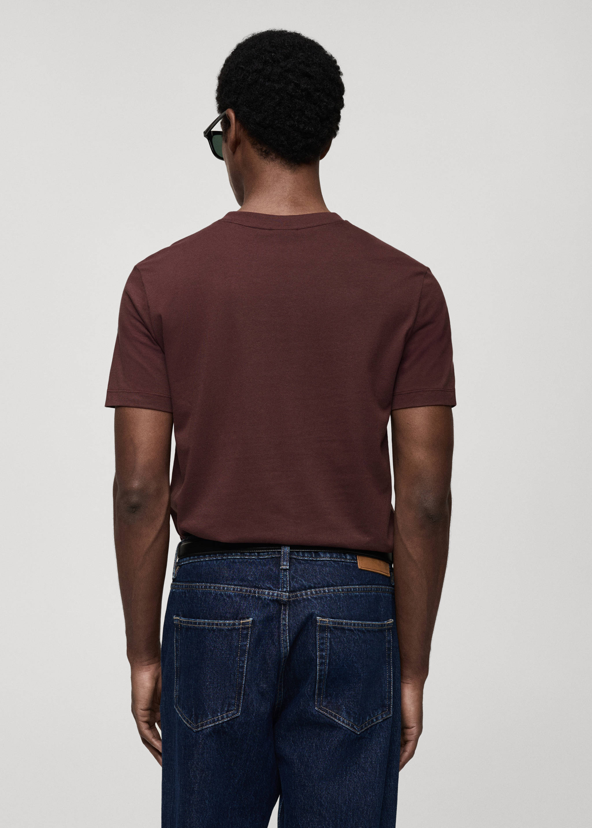 T-shirt col en V slim-fit 100 % coton - Verso de l’article