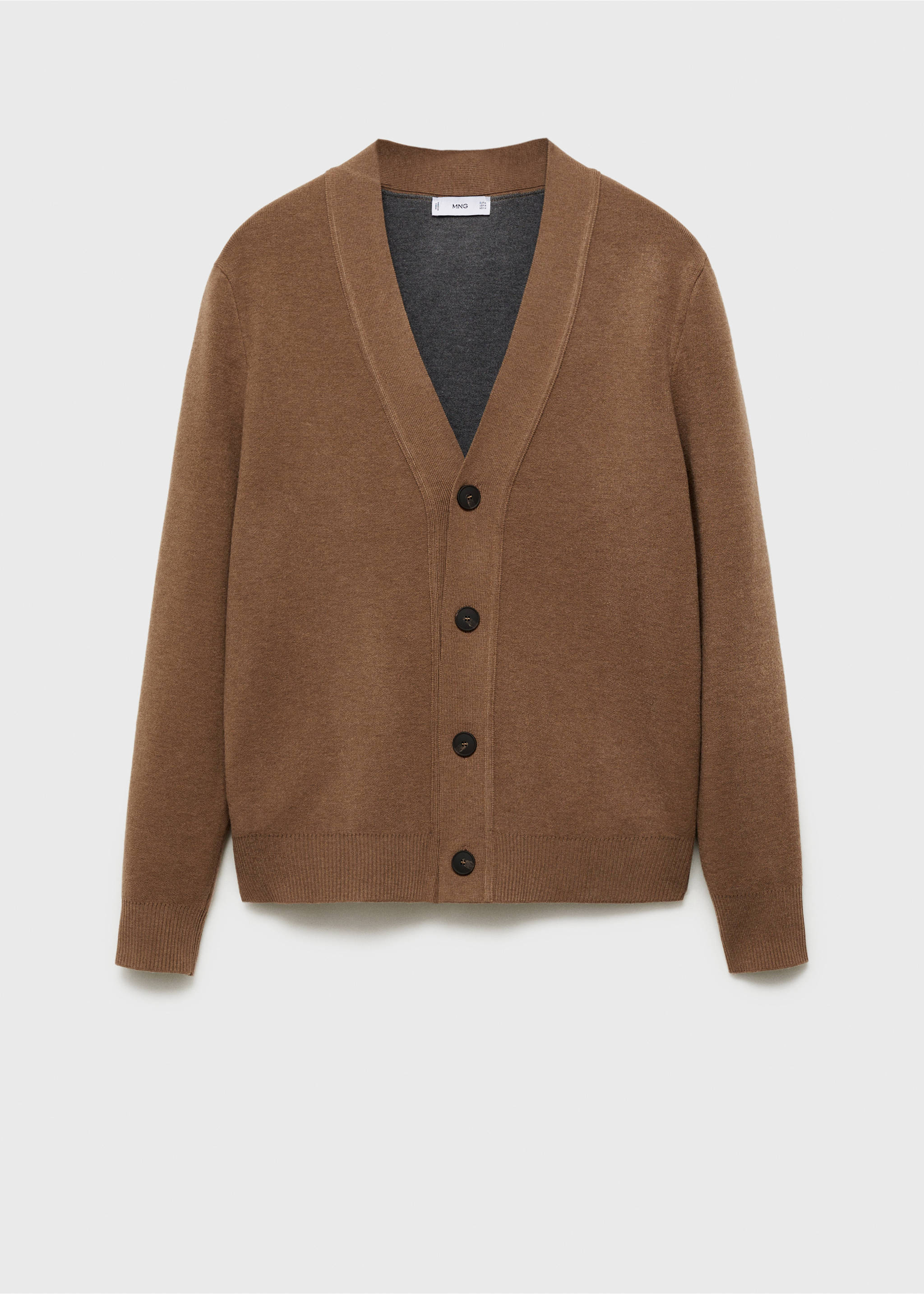 Knitted button cardigan - Article without model, Medium Brown. Ref: 87030600-00.