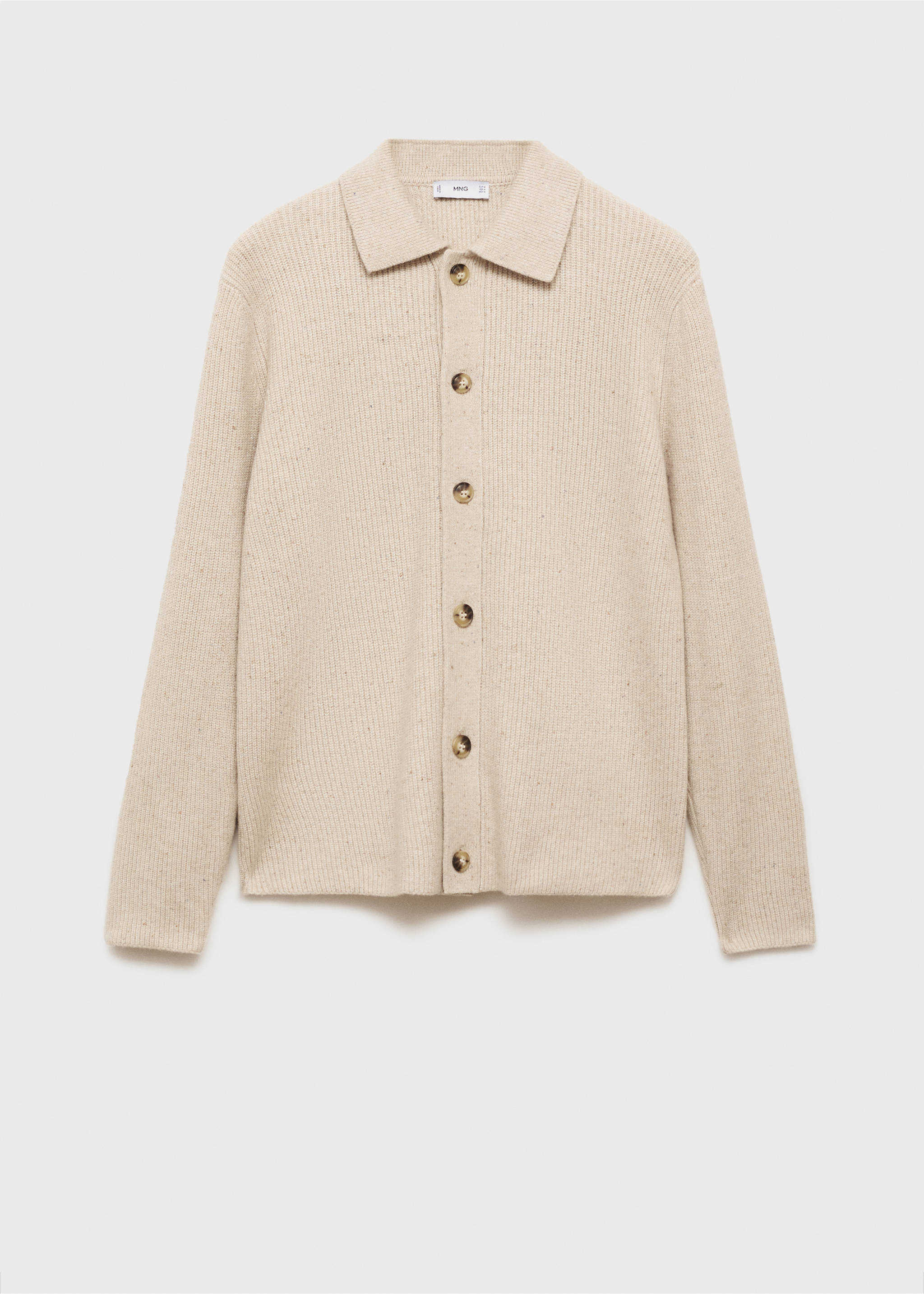 Ribbed knit cardigan - Article without model, Light/Pastel Grey. Ref: 87030602-00.