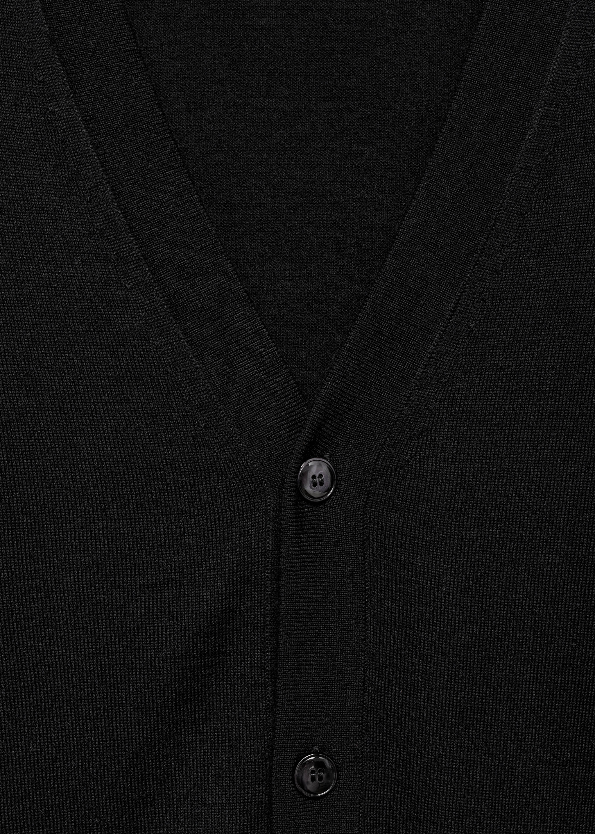 Cárdigan 100% lana merino - Detalle del artículo 8, Negro. Ref: 87030603-00.