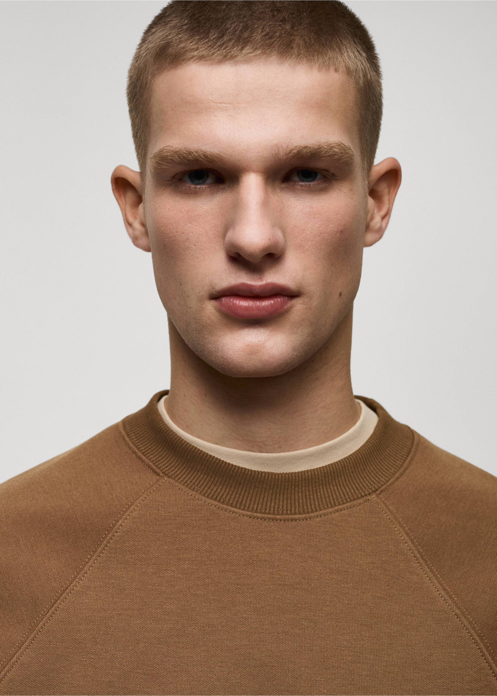 Relaxed-fit sweatshirt - Details of the article 1, Medium Brown. Ref: 87030604-00.