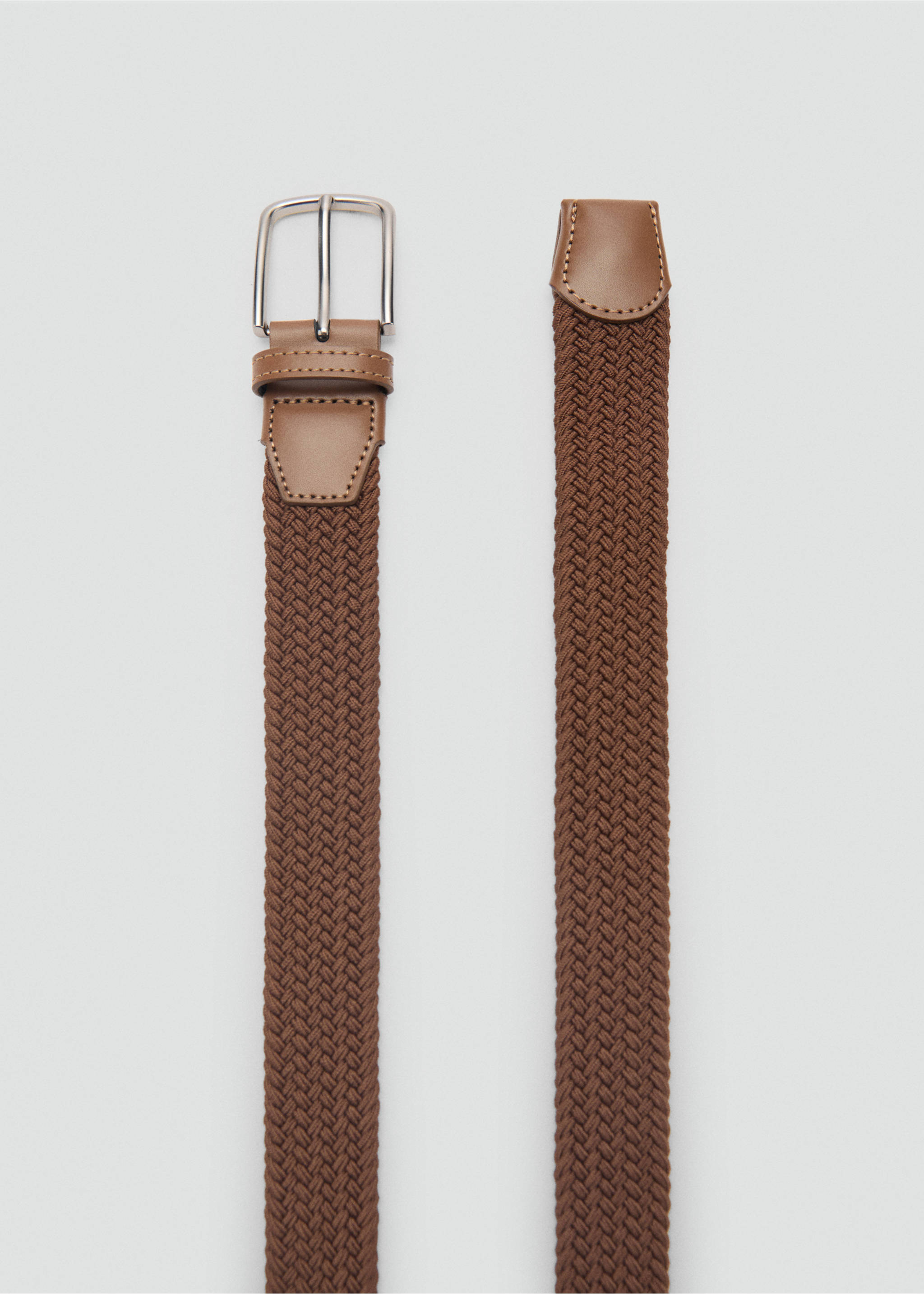 Cinturón trenzado elástico - Detalle del artículo 1, Marrón medio. Ref: 87030606-00.
