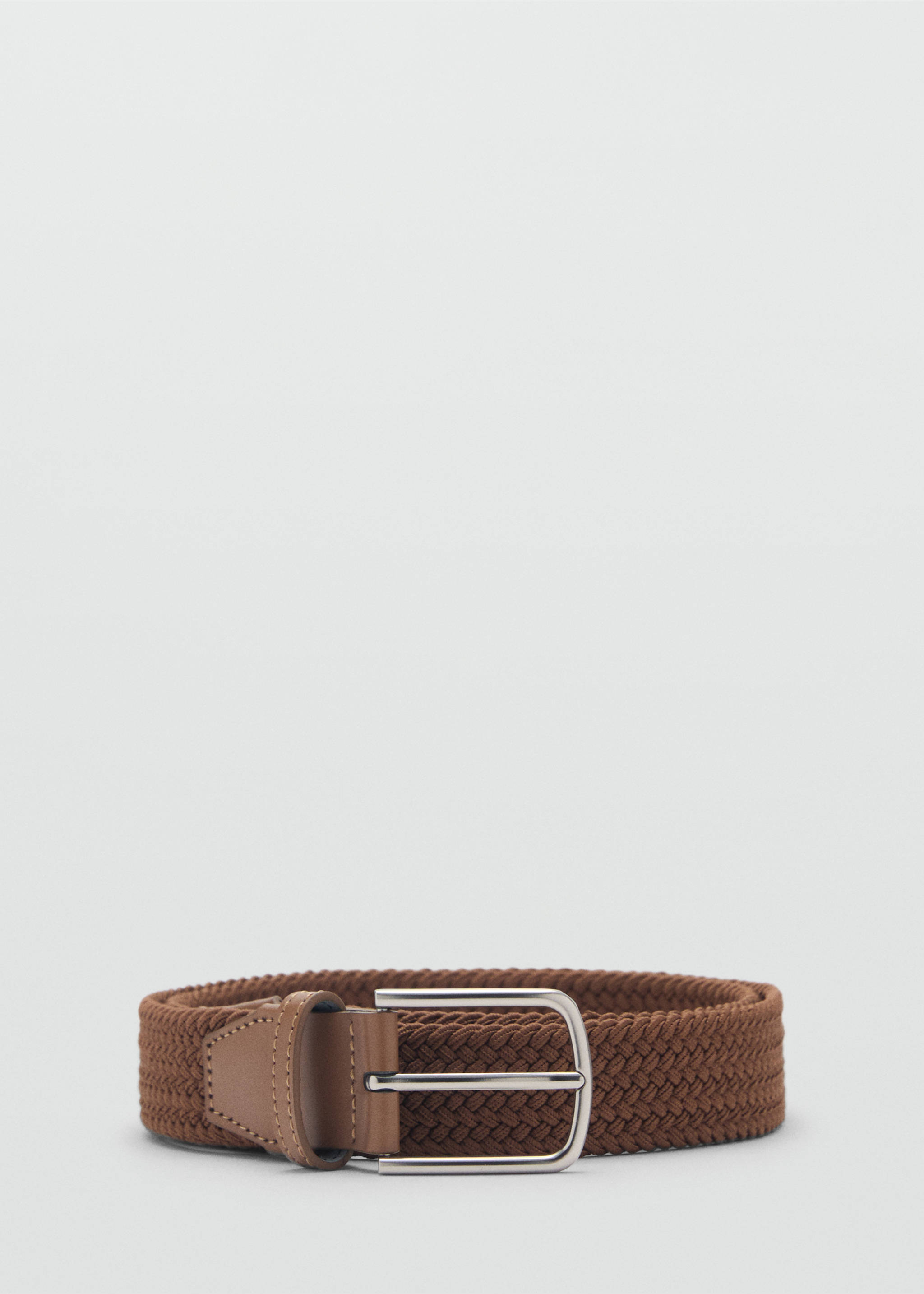 Ceinture tressée élastique - Article sans modèle, Marron moyen. Ref: 87030606-00.