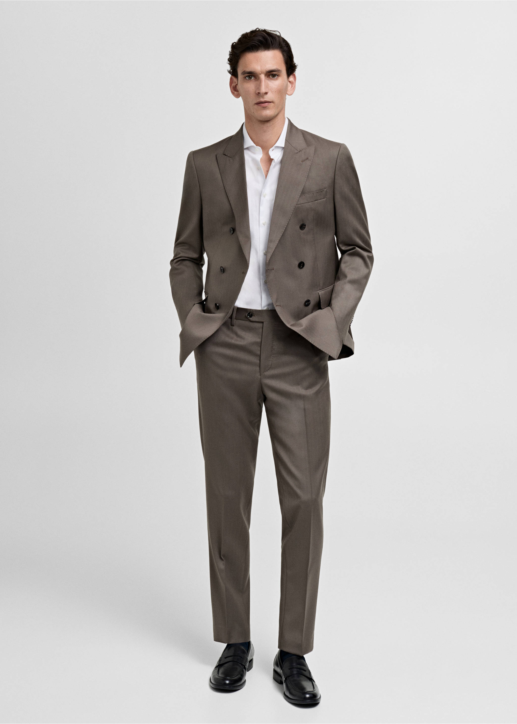 Chemise costume slim fit 100 % coton - Plan général, Blanc. Ref: 87030612-00.