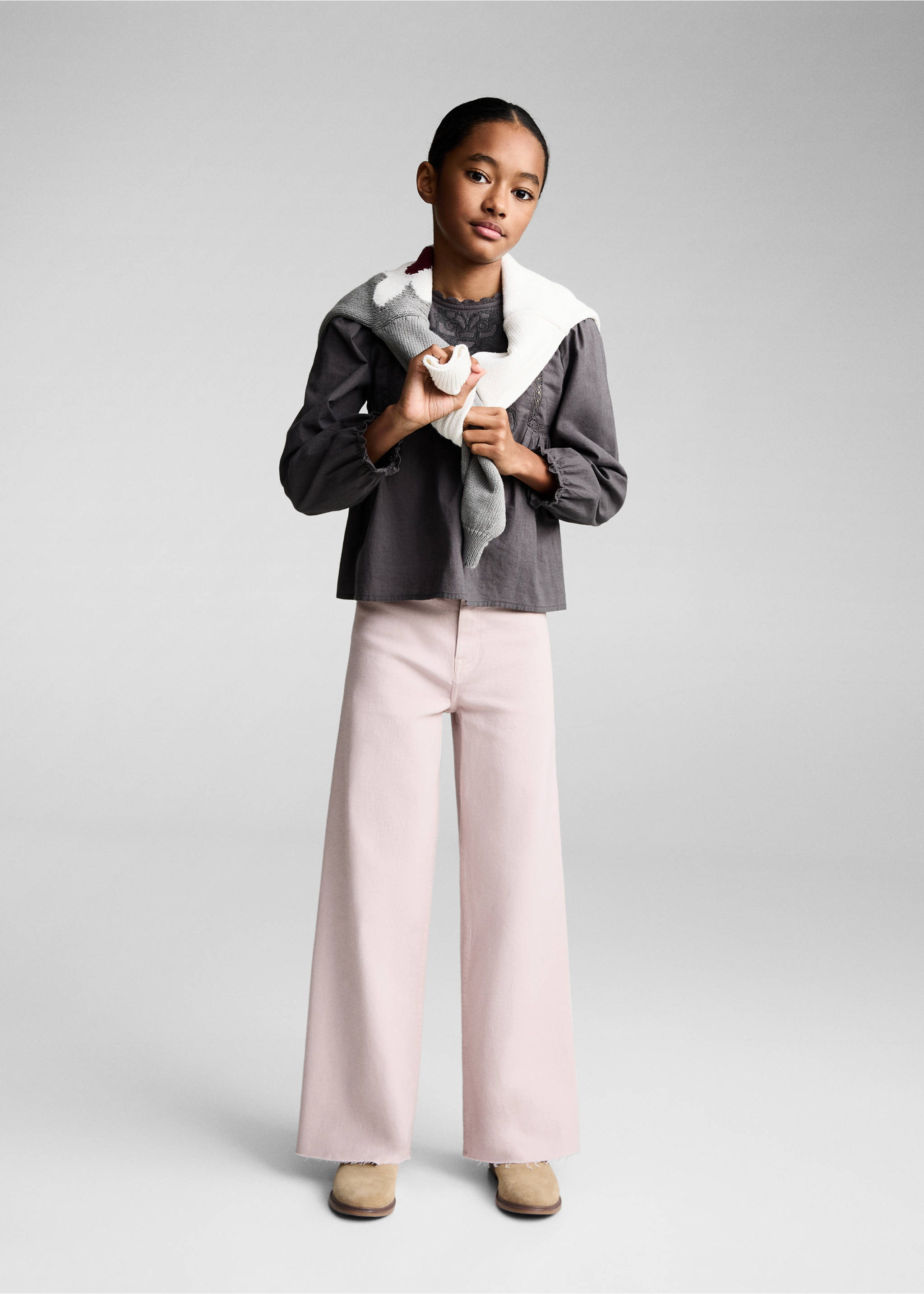 Straight fit jeans - General plane, Light/Pastel Purple. Ref: 87030616-00.