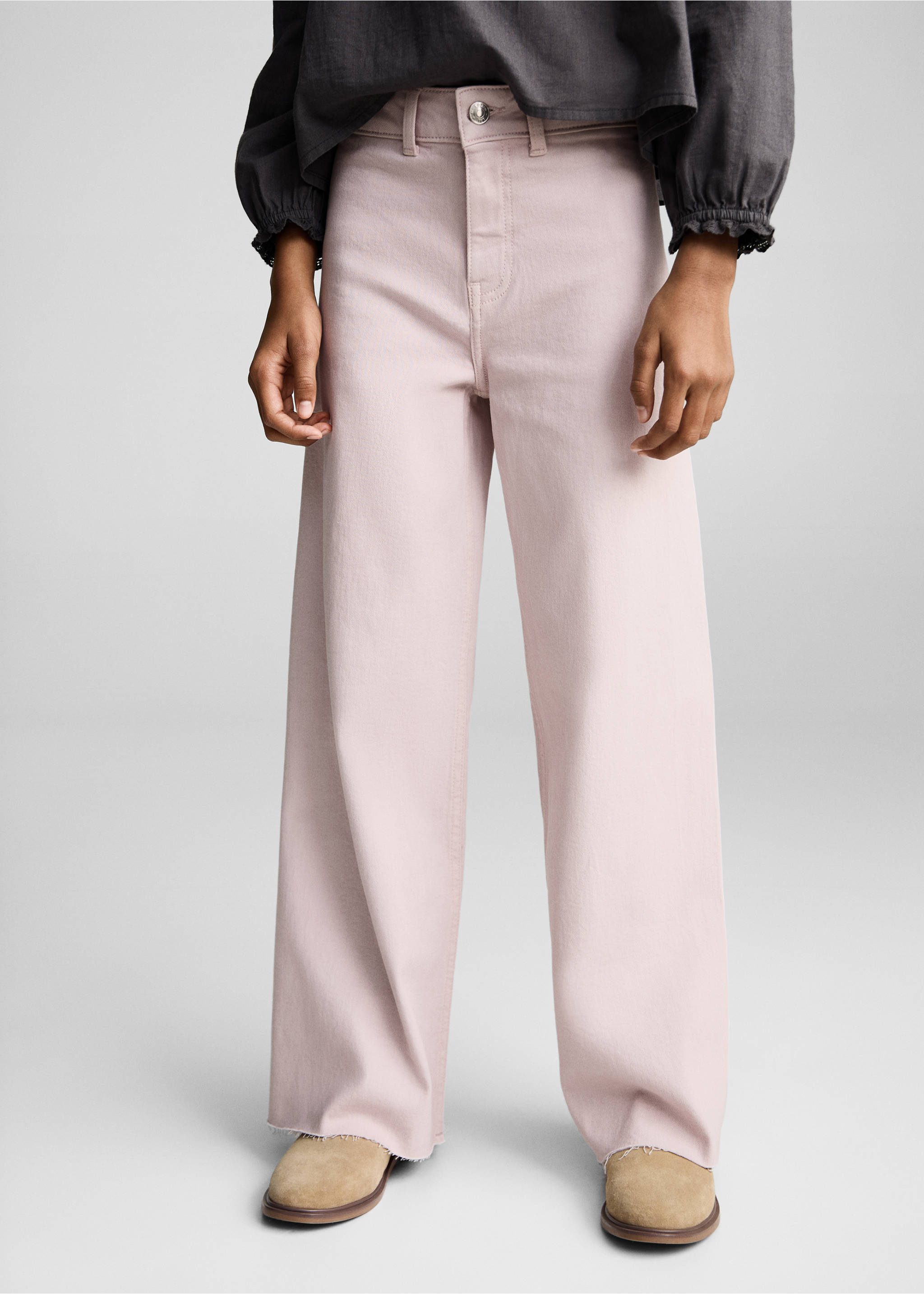 Straight fit jeans - Details of the article 6, Light/Pastel Purple. Ref: 87030616-00.