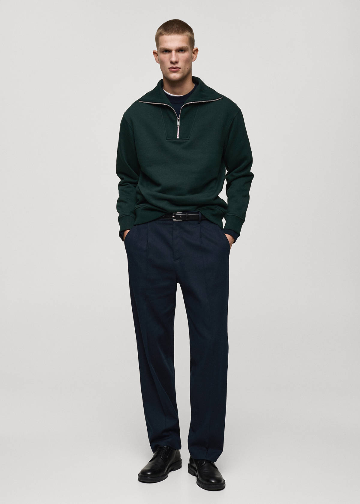Regular-fit zip-neck sweatshirt