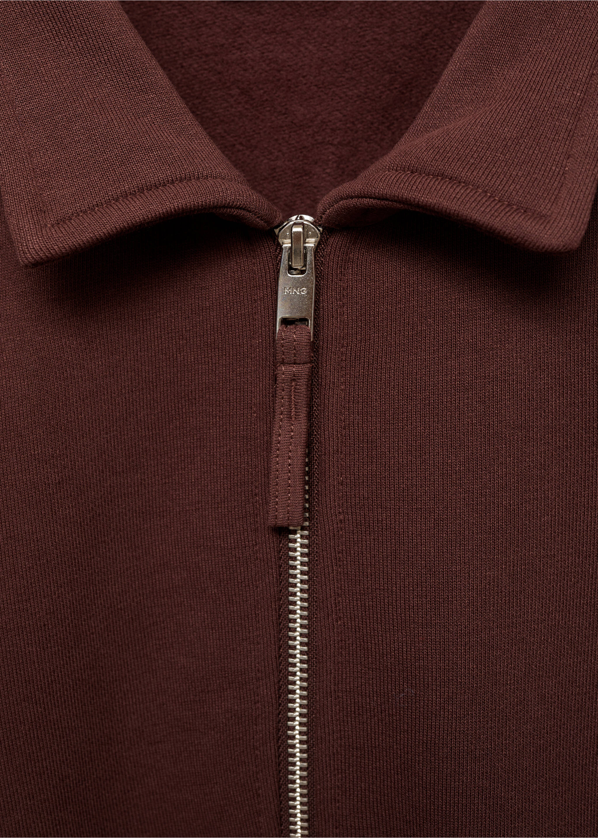 Felpa polo cotone regular-fit - Dettaglio dell'articolo 8, Bordeaux. Ref: 87030618-00.