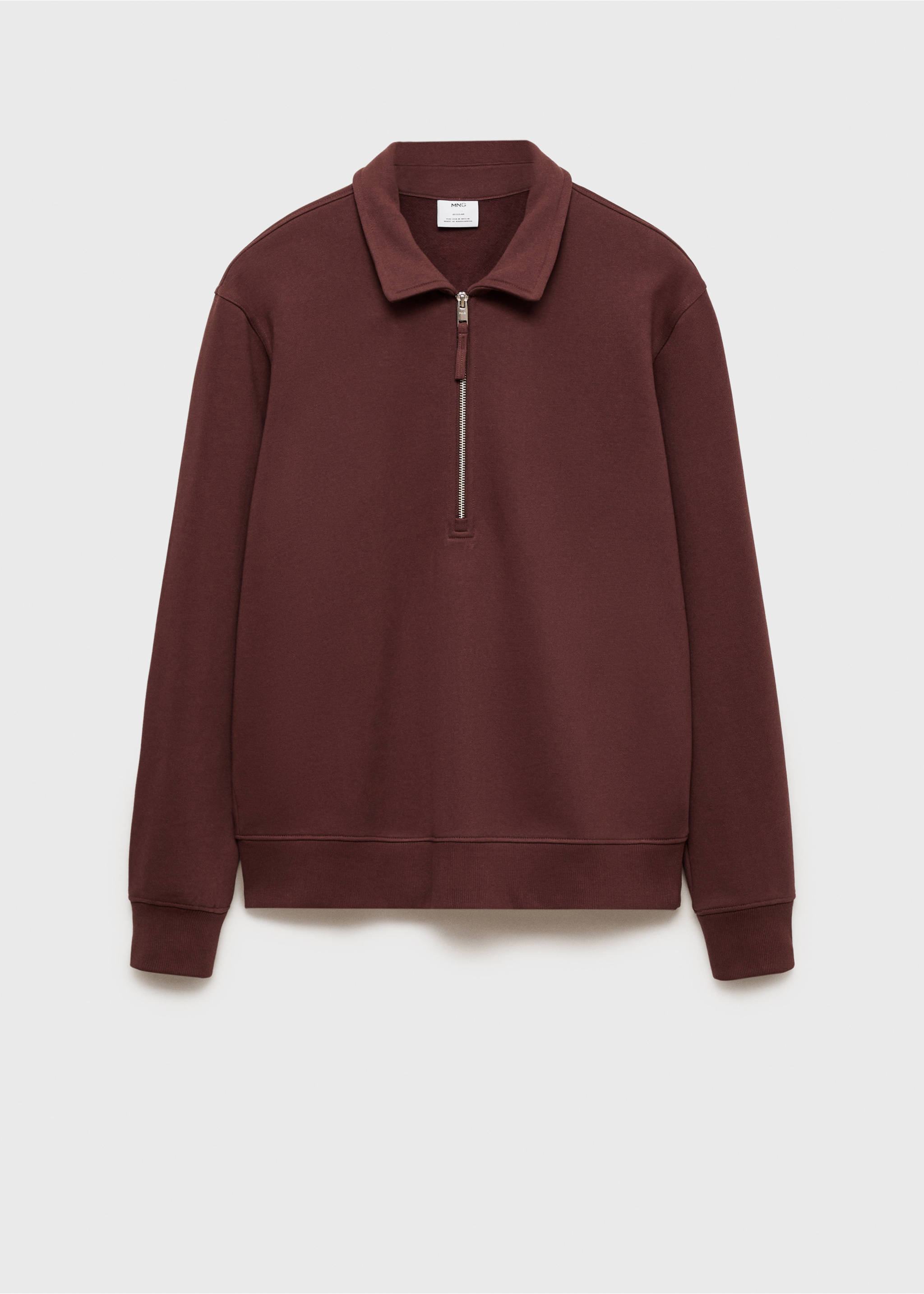 Regular-Fit-Polo-Sweatshirt aus Baumwolle - Artikel ohne Model, Bordeaux. Ref: 87030618-00.