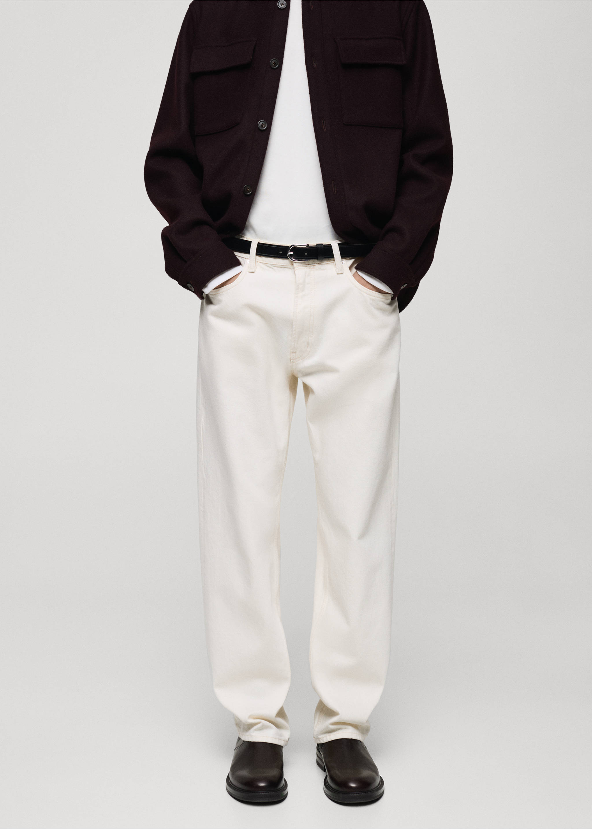 Jeans Moby straight fit - Plano medio, Blanco roto. Ref: 87030620-00.