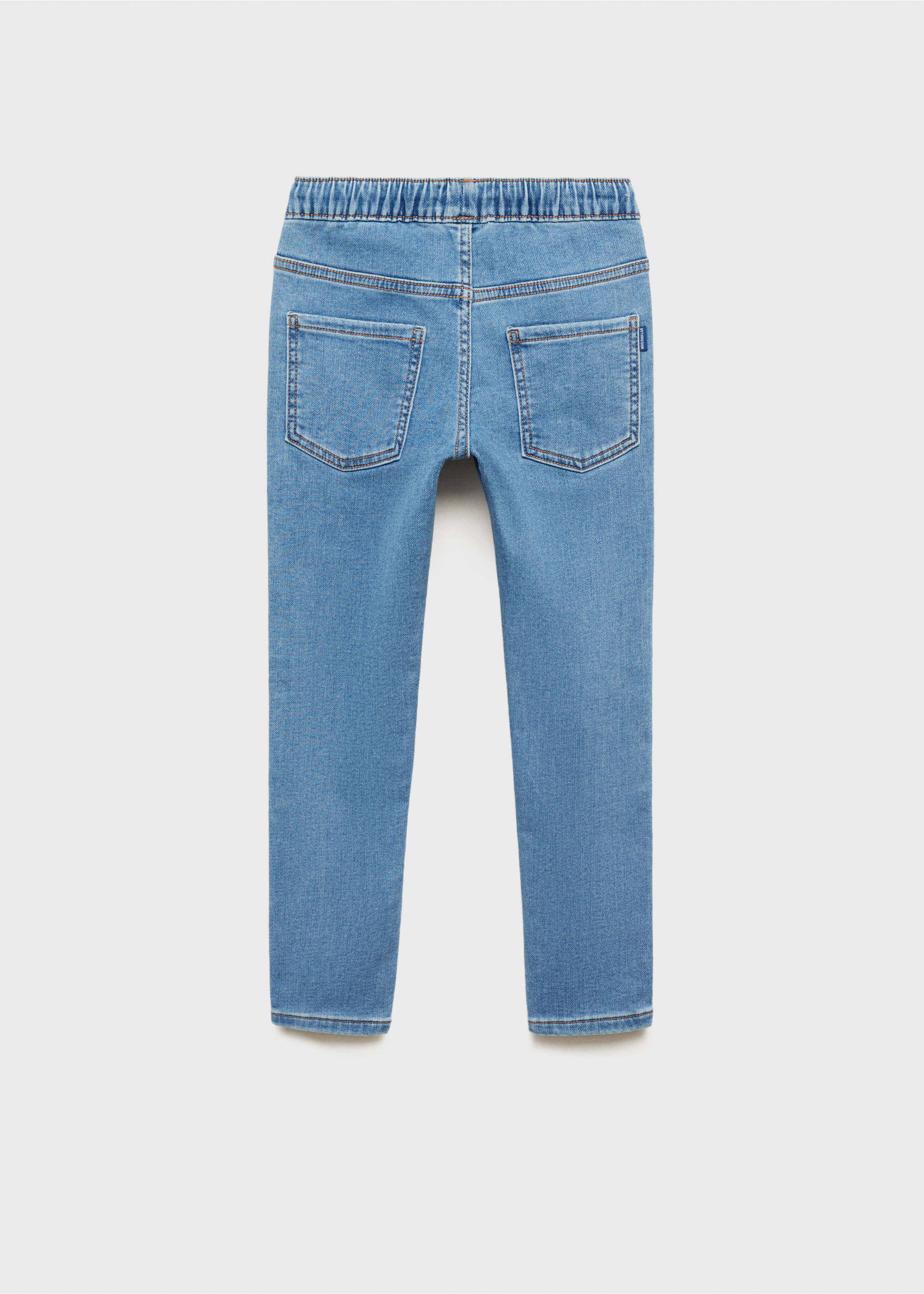 Jeans mit Tunnelzug - Rückseite des Artikels, Mittelblau. Ref: 87030622-00.