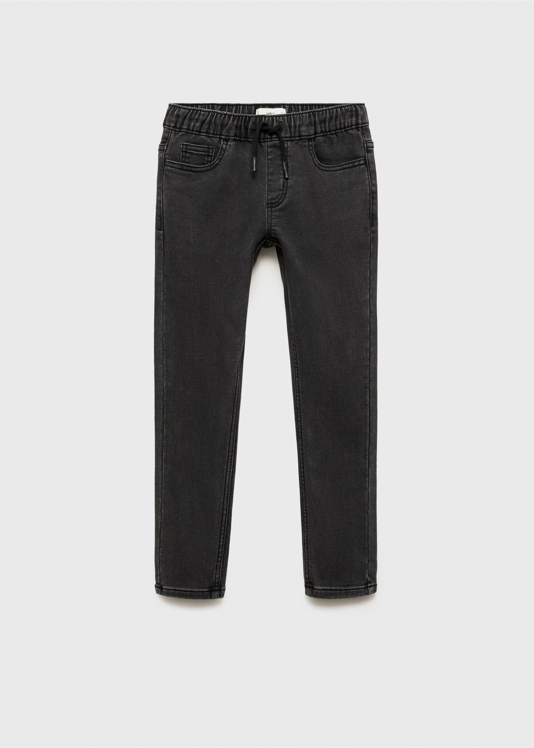 Jeans mit Tunnelzug - Artikel ohne Model, Black denim. Ref: 87030622-00.