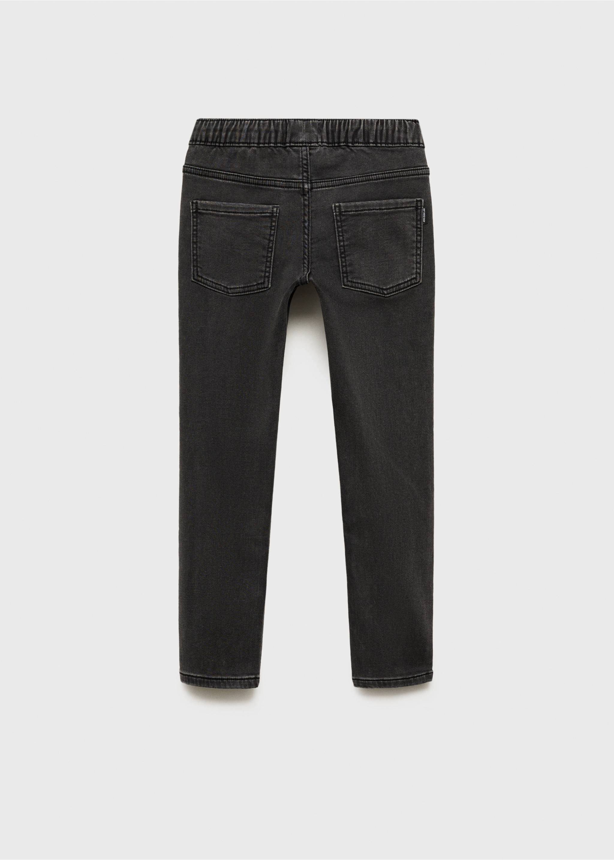 Jeans mit Tunnelzug - Rückseite des Artikels, Black denim. Ref: 87030622-00.