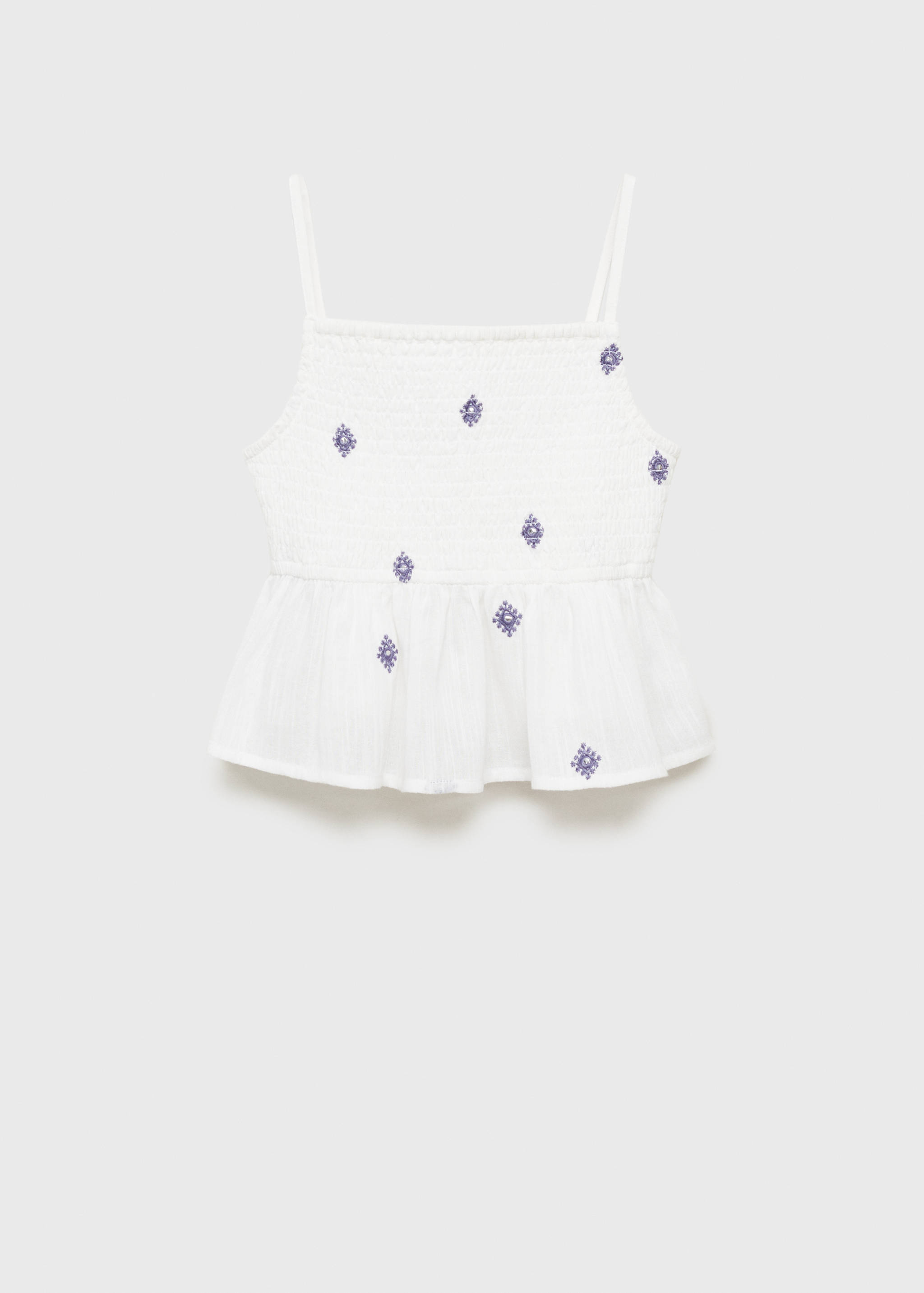 Rüschenbluse mit bestickten Details - Artikel ohne Model