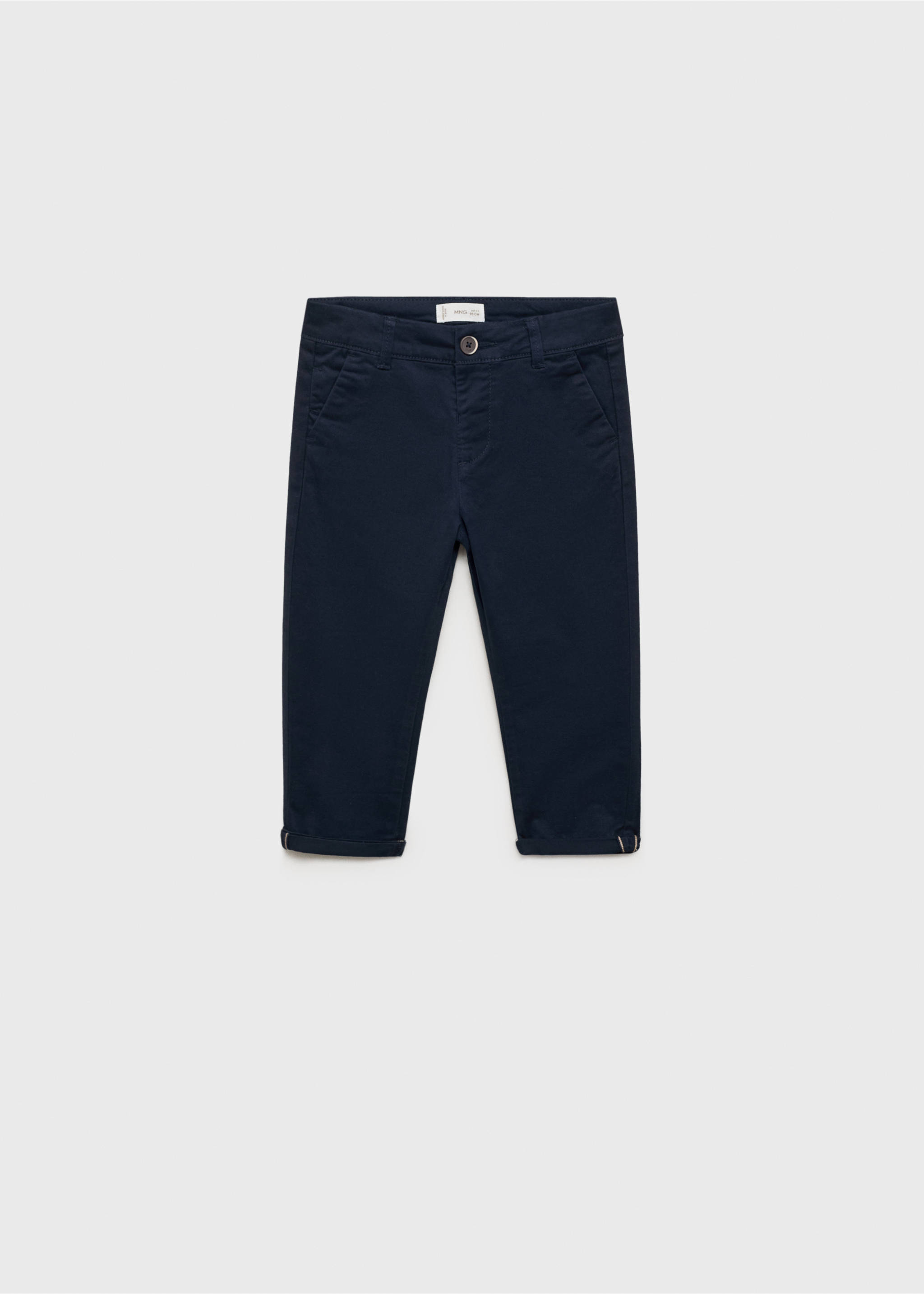 Cotton chinos - Article without model, Dark Navy. Ref: 87030627-00.