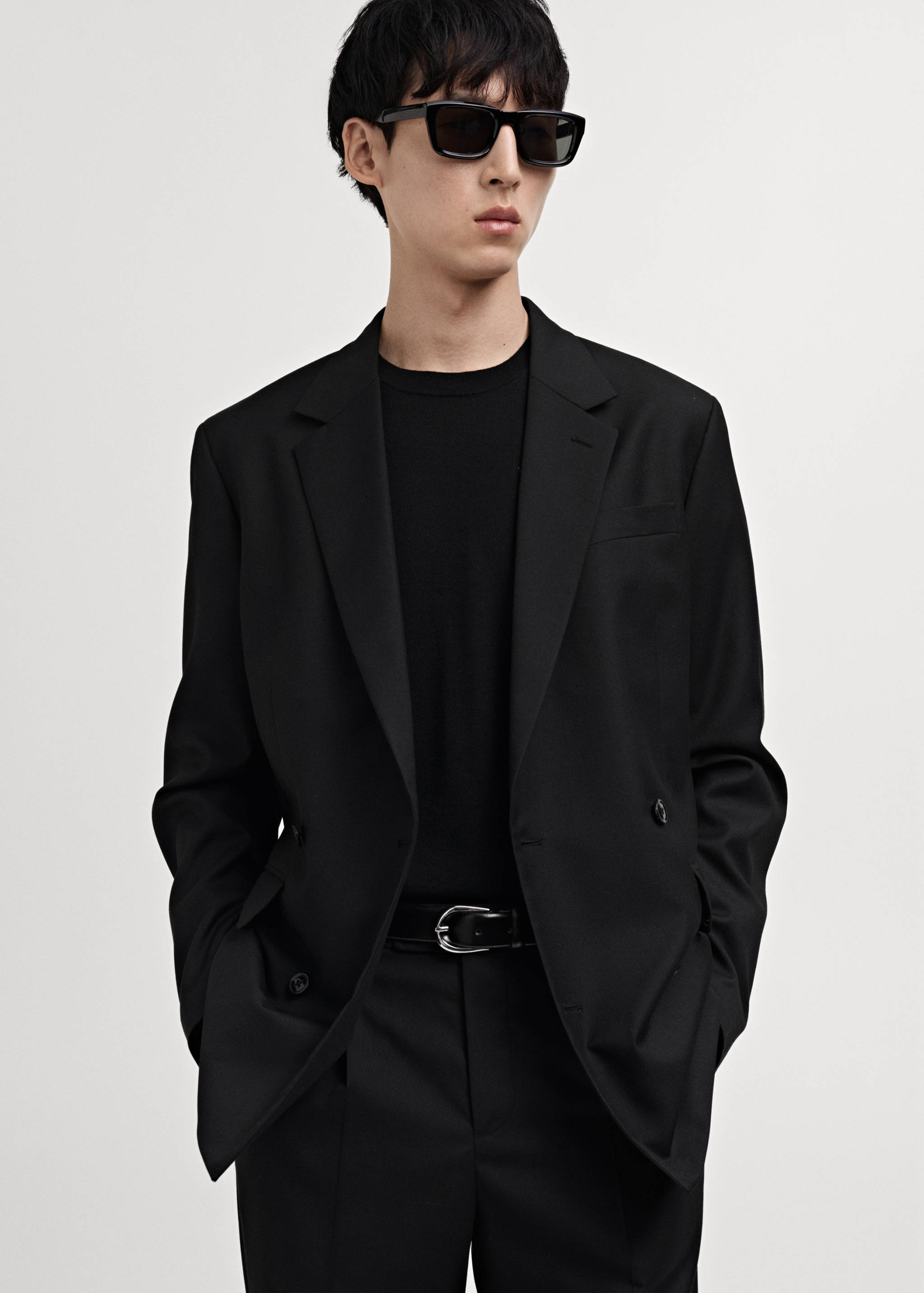 Boston regular-fit double-breasted suit jacket - Medium plane