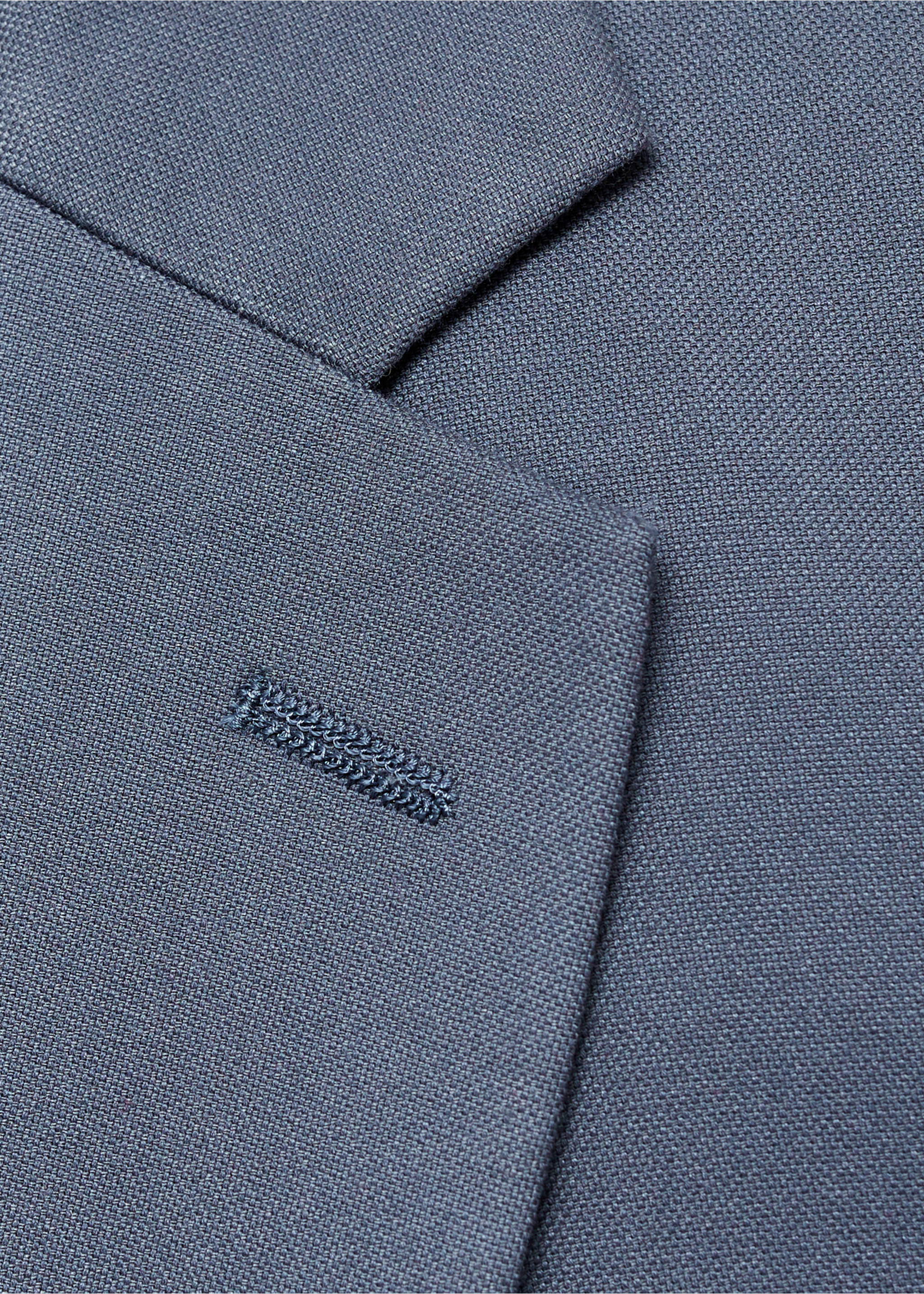 Super slim-fit blazer van stretchstof - Detail van het artikel 8, Hemelsblauw. Ref: 87030630-00.