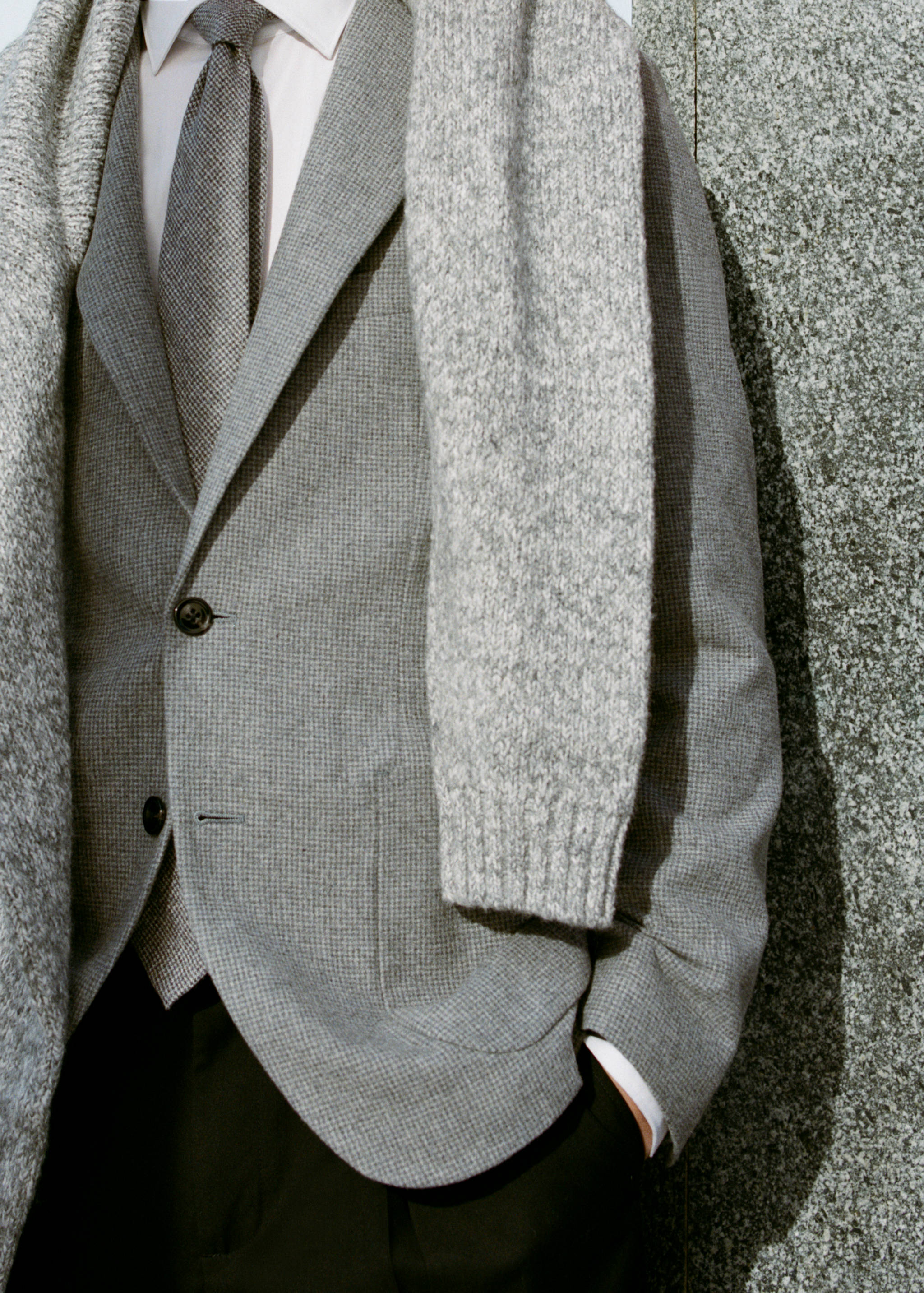 Slim Fit-Wollblazer mit Hahnentrittmuster - Detail des Artikels 5