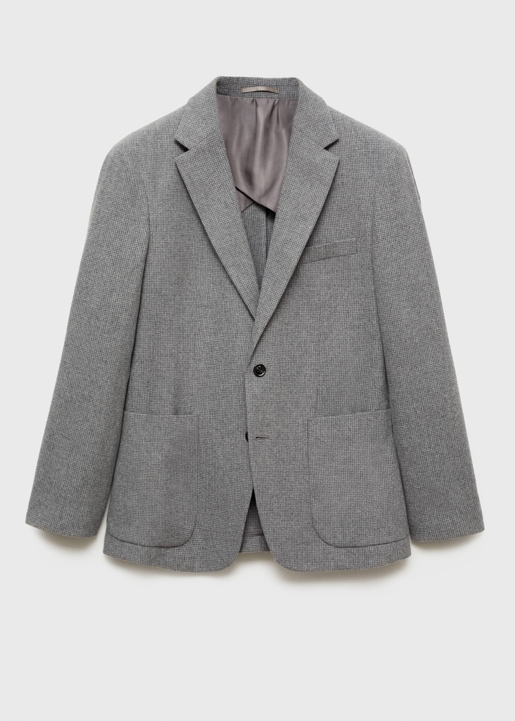Slim-fit micro-houndstooth wool jacket - Article without model