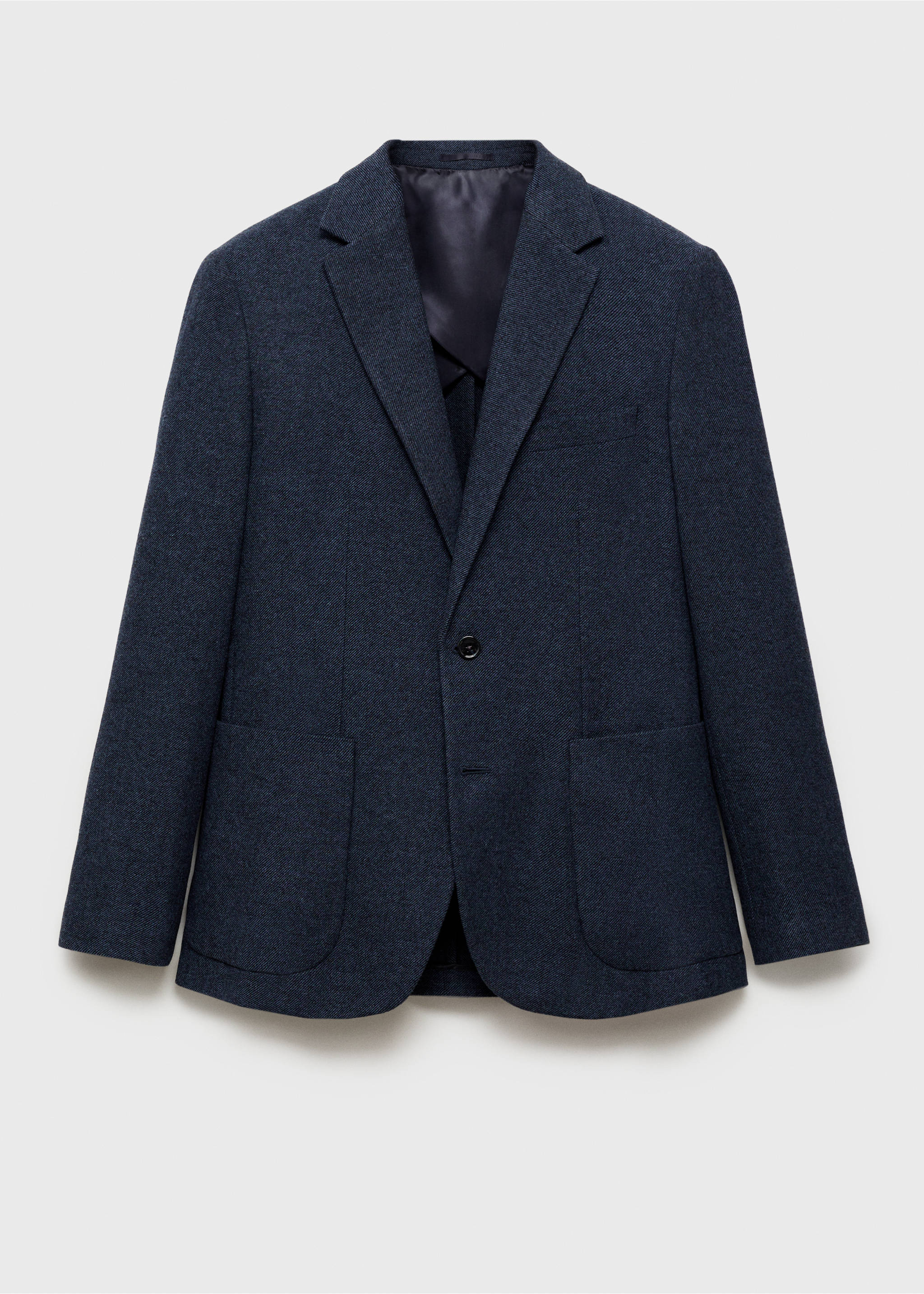 Slim fit wool blend blazer - Article without model, Blue. Ref: 87030632-00.