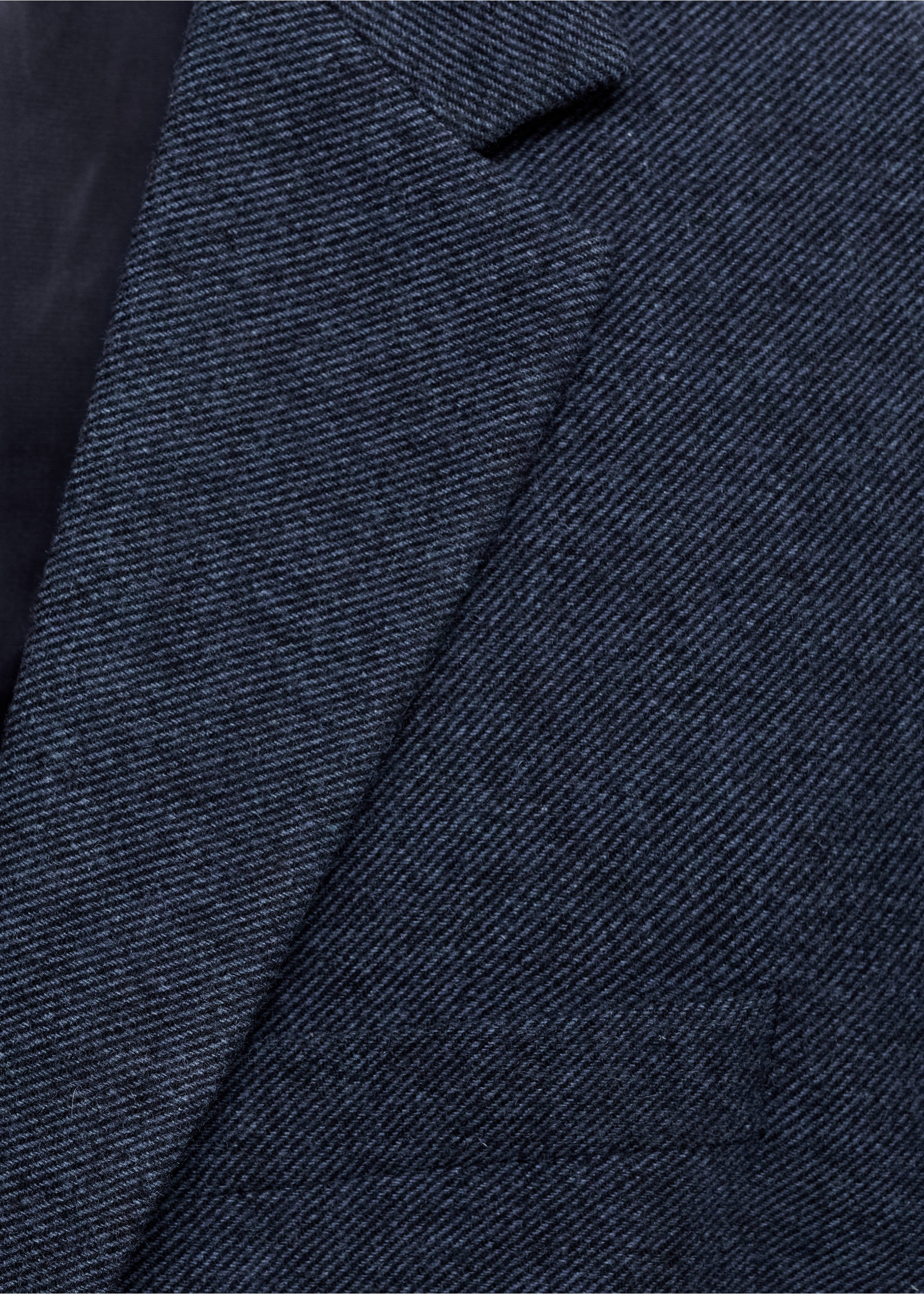Slim fit wool blend blazer - Details of the article 8, Blue. Ref: 87030632-00.