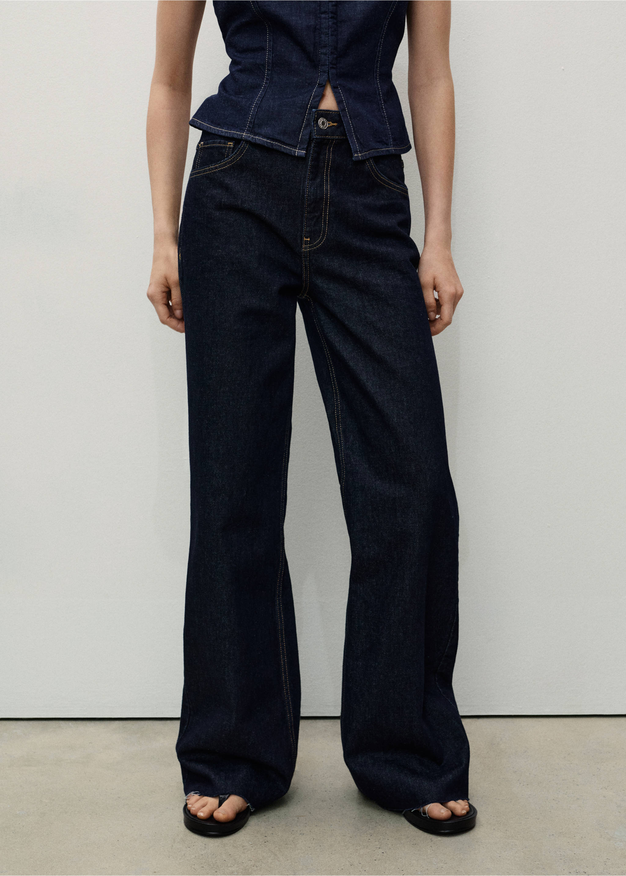 Danila wide leg rinse-wash jeans - Medium plane, Open Blue. Ref: 87030634-00.