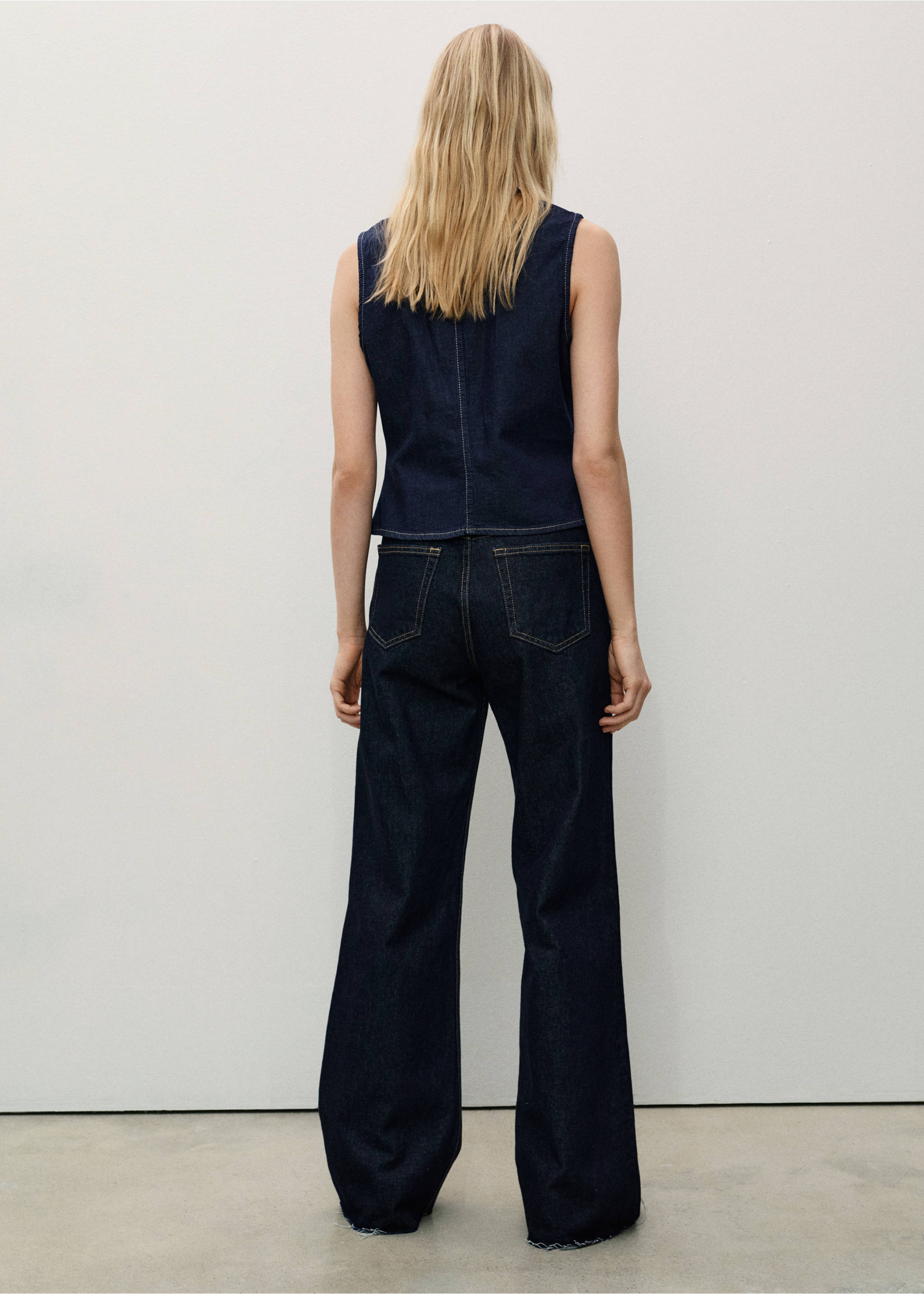 Danila wide leg rinse-wash jeans - Reverse of the article, Open Blue. Ref: 87030634-00.