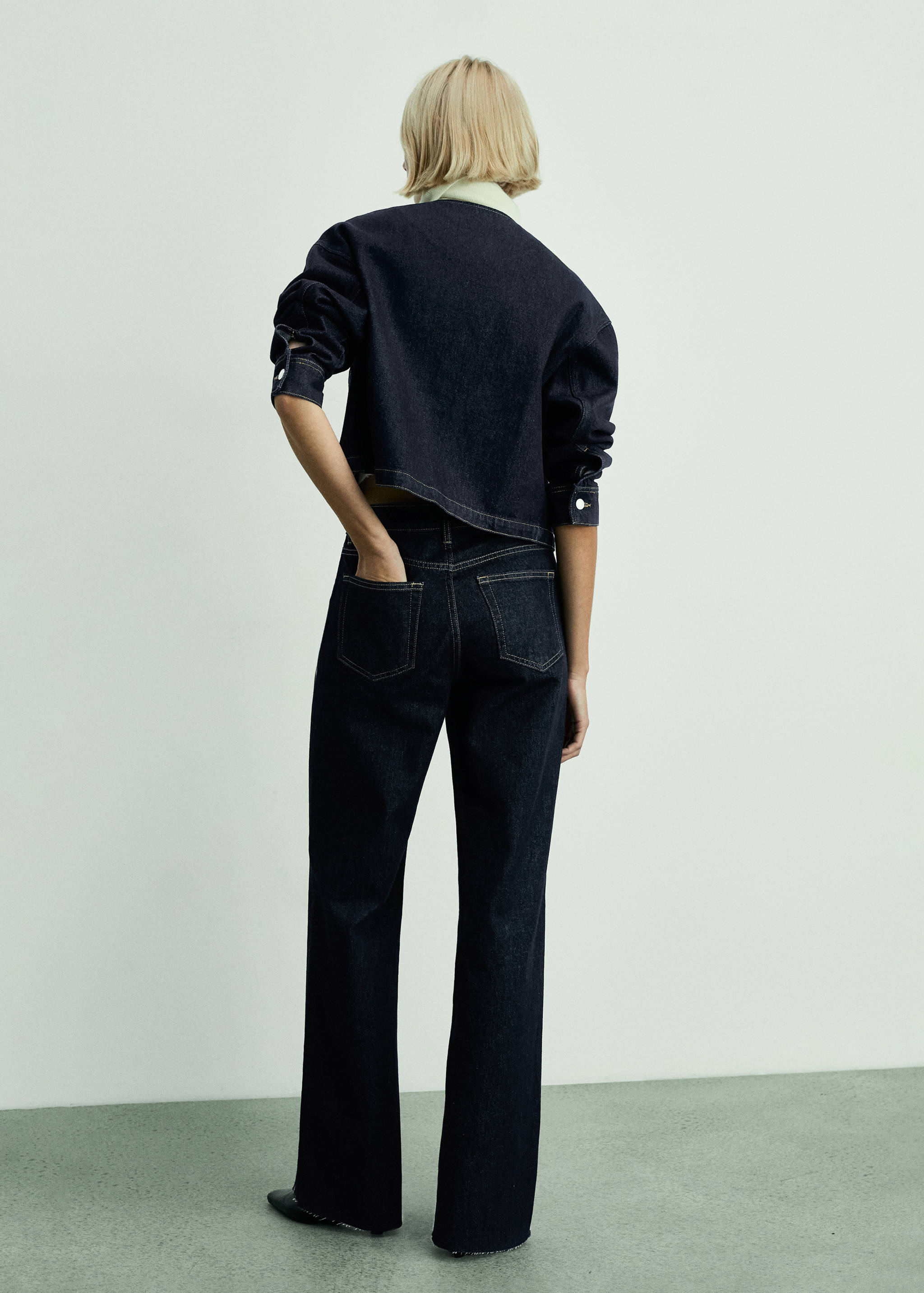 Wideleg-Rinse-Wash-Jeans Danila - Rückseite des Artikels