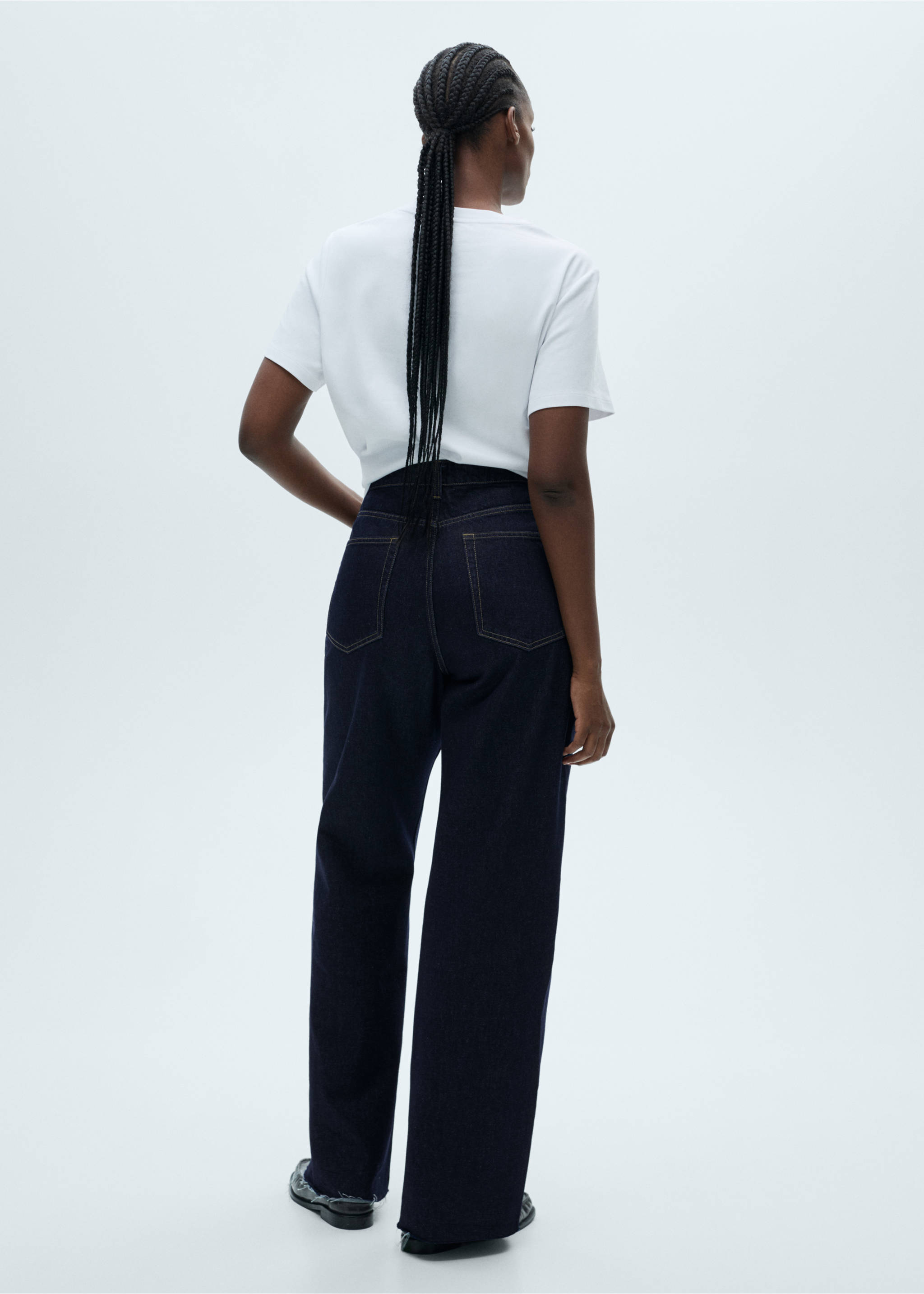 Danila wide leg rinse-wash jeans - Details of the article 4, Open Blue. Ref: 87030634-00.