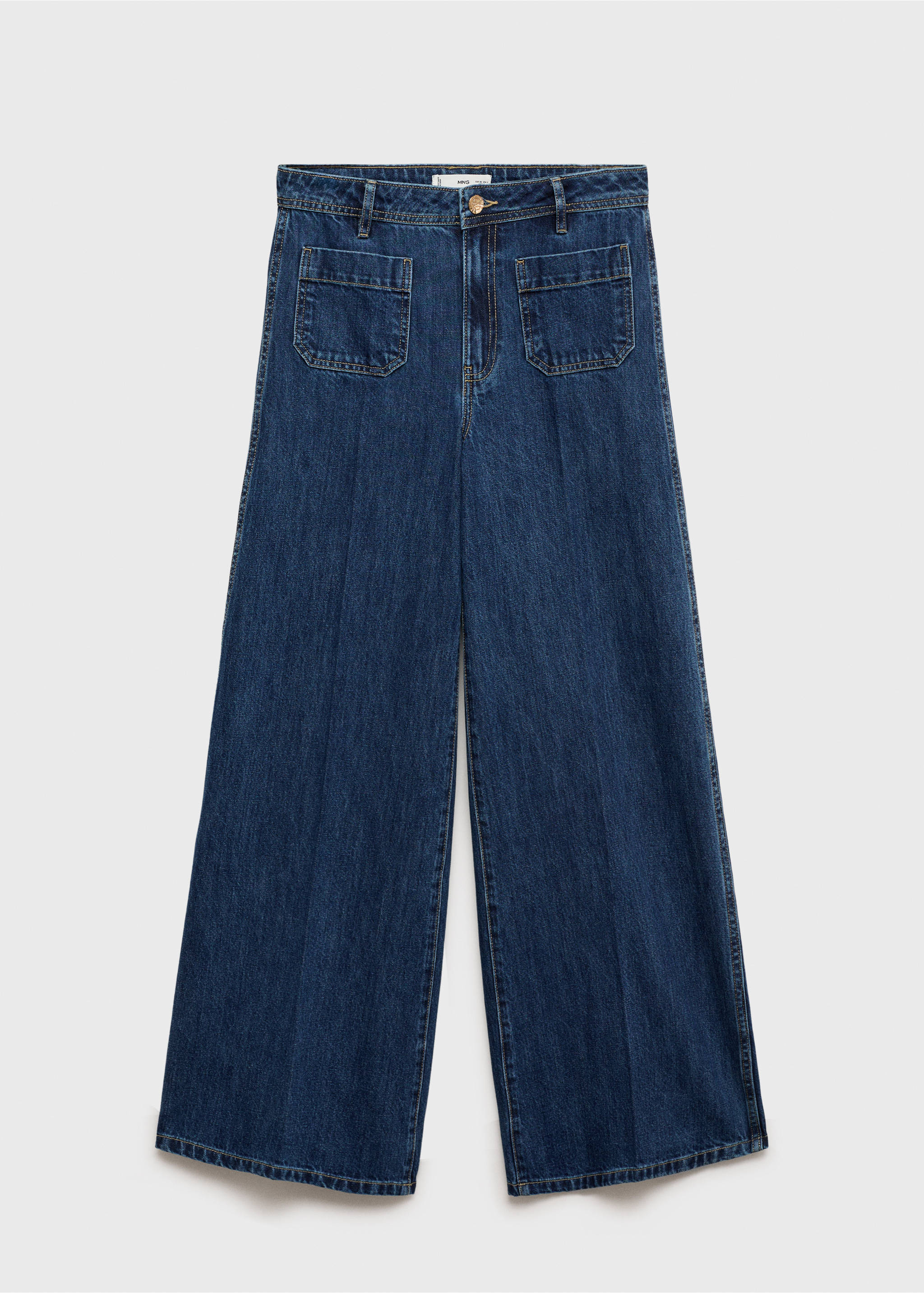 Wide leg jeans with pockets - Article without model, Dark Blue. Ref: 87030636-00.