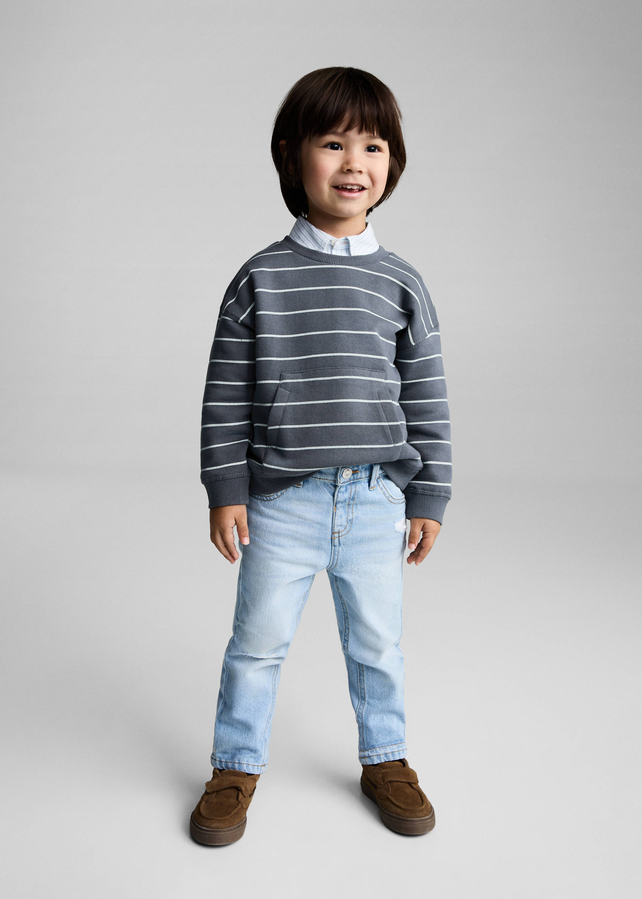 Sweat-shirt coton rayures - Plan général