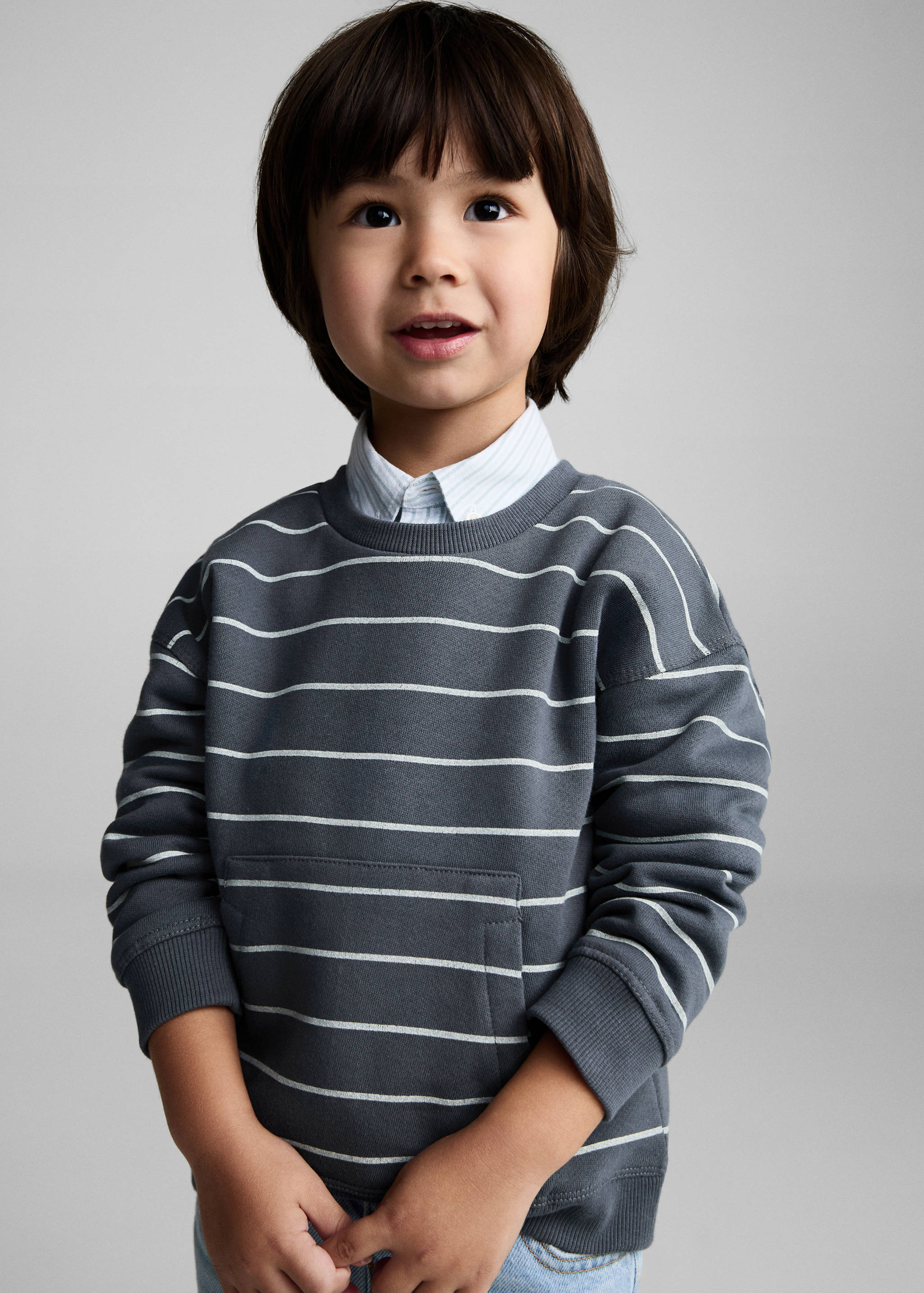 Sweat-shirt coton rayures - Plan moyen