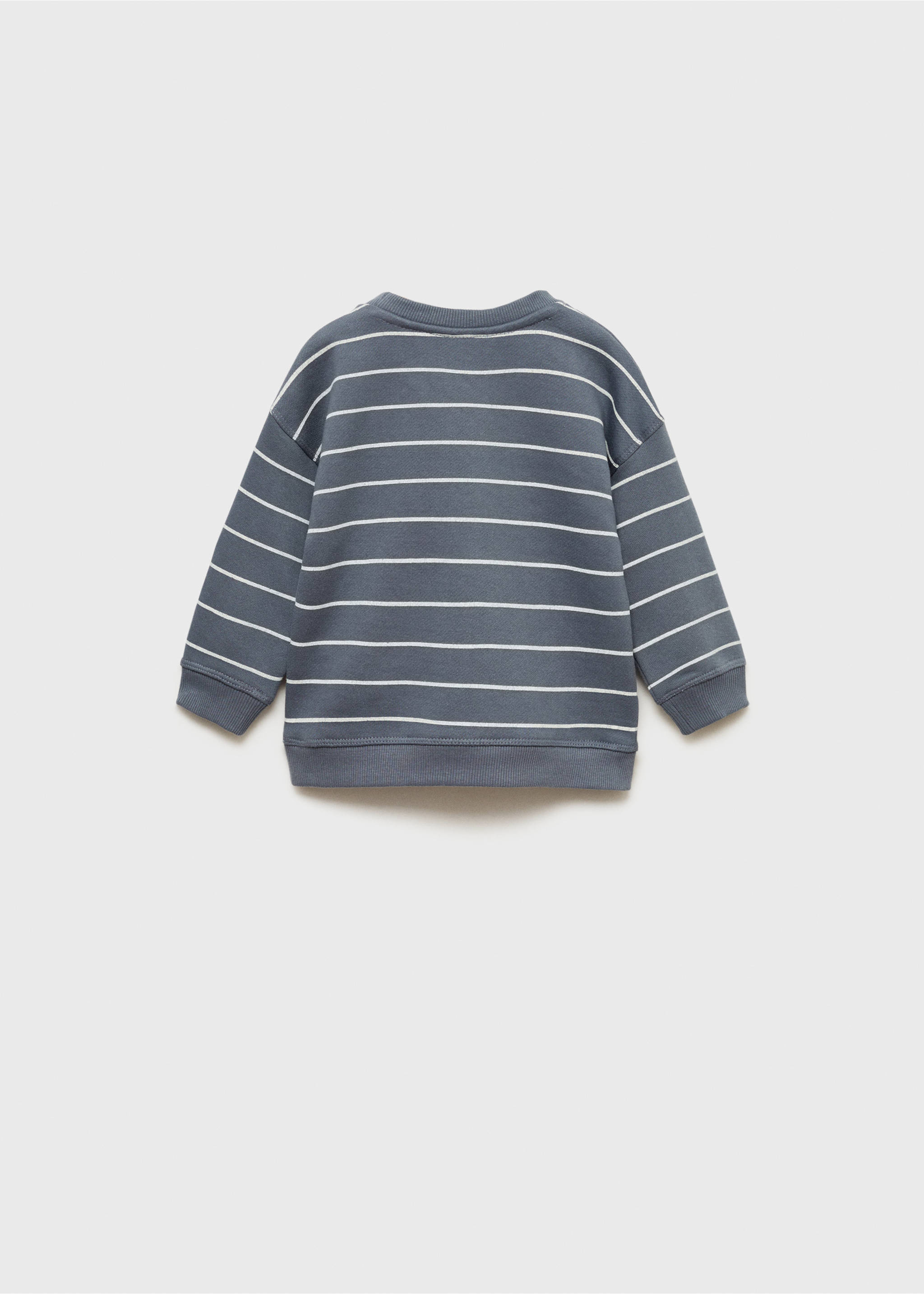 Sweat-shirt coton rayures - Verso de l’article, Bleu. Ref: 87030637-00.