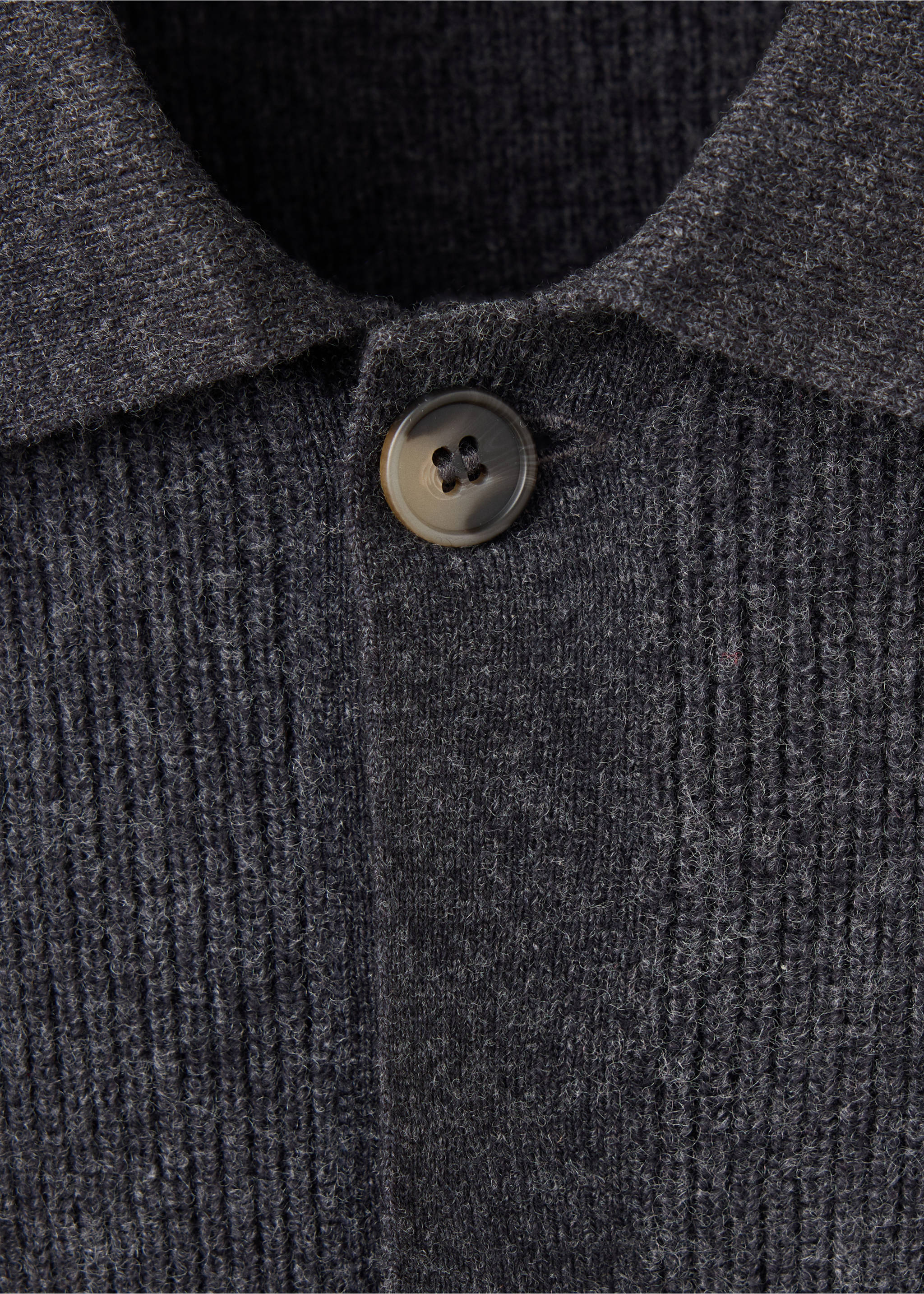CARDIGAN LUDORUMU - Details of the article 8, Dark Heather Grey. Ref: 87030641-00.